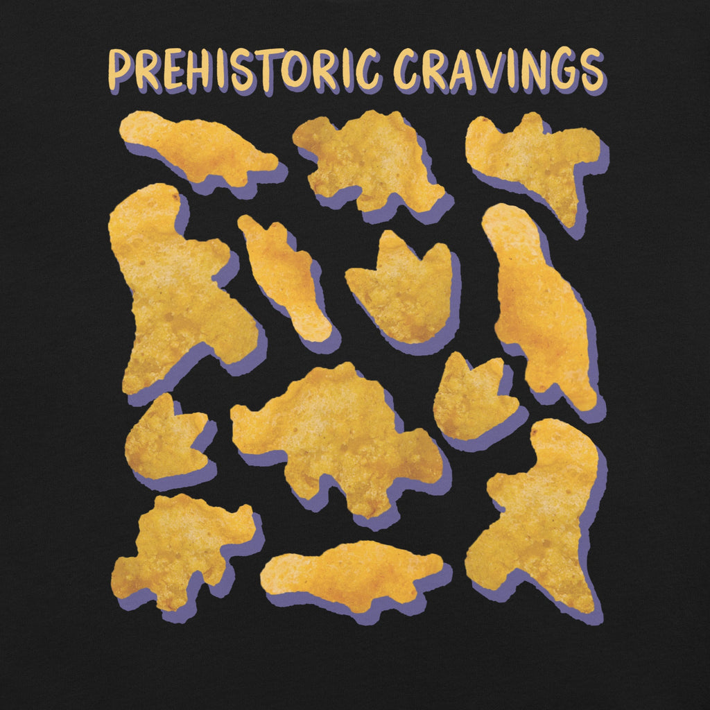 Prehistoric Cravings Dinosaur Chicken Nuggets T-Shirt Geek Nerd Advertise to Meta Design by Random Galaxy dinosaur print