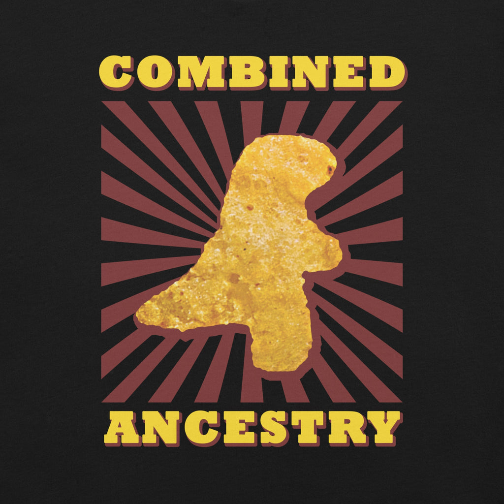 Combined Ancestry Dinosaur Chicken Nugget T-Shirt Geek Nerd Advertise to Meta Animal Patterns Design by Random Galaxy