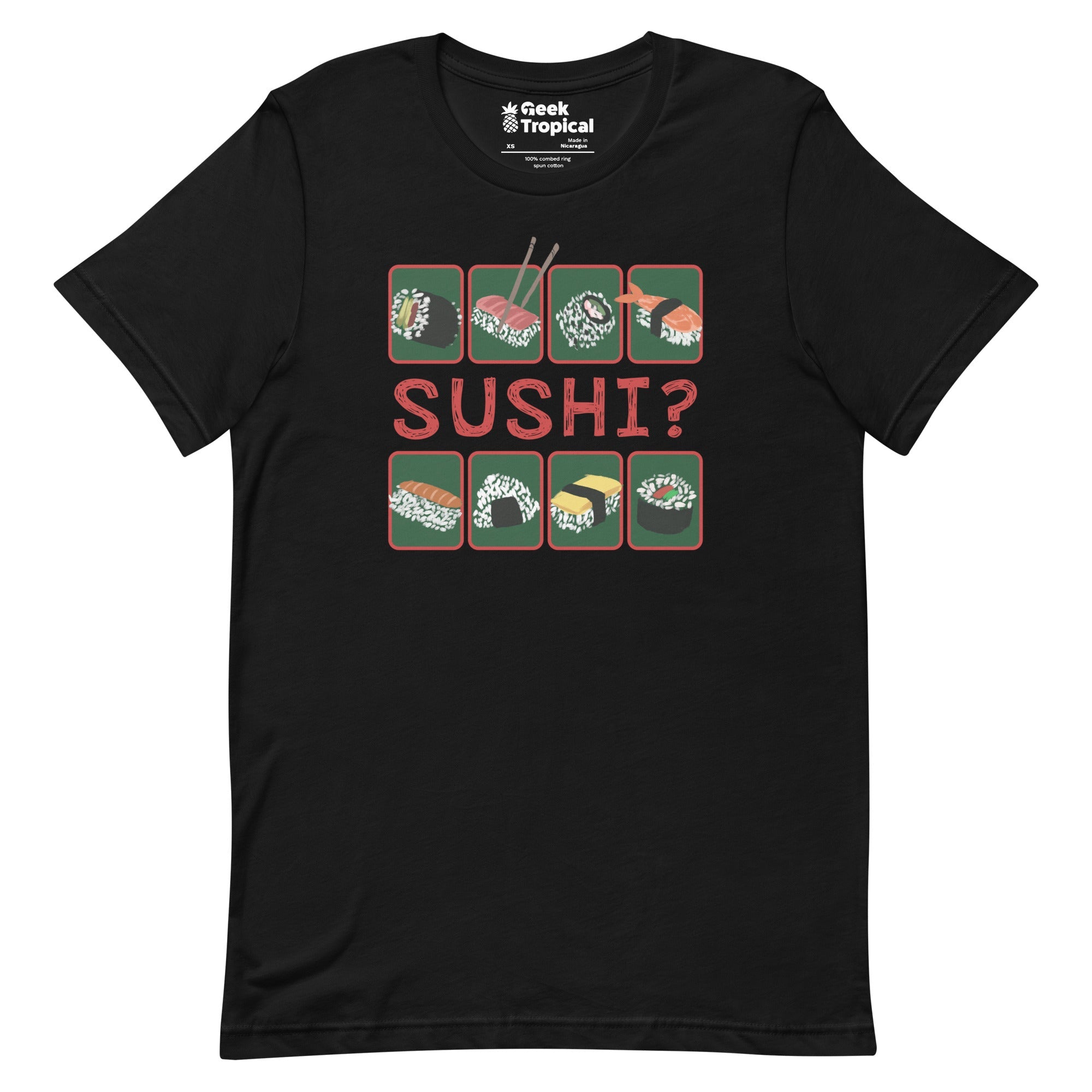 Sushi T-Shirt Geek Nerd Advertise to Meta Design by Claire Murphy Elle