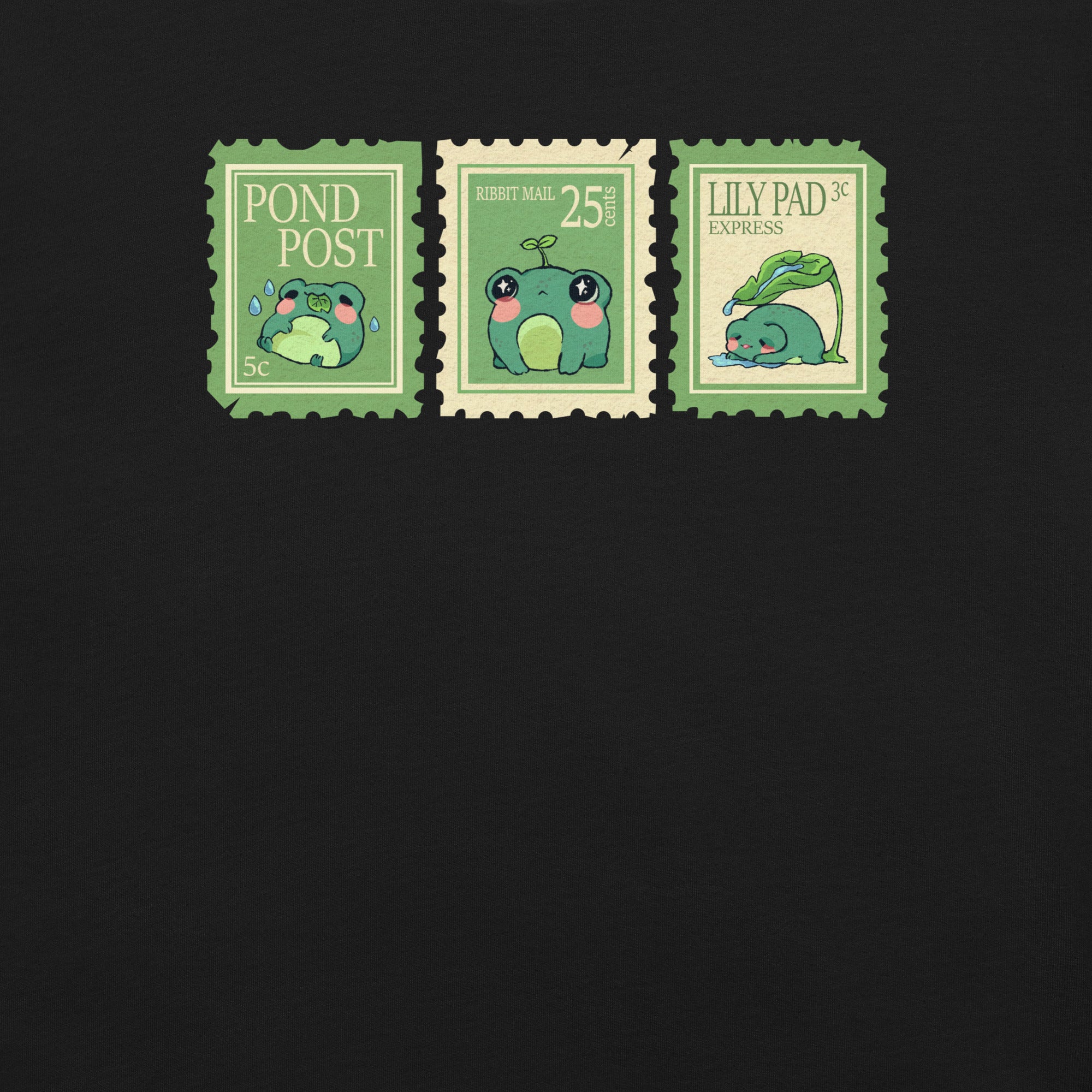 Raining Frogs Stamps T-Shirt Geek Nerd Advertise to Meta Animal Patterns Design by Ardi Tong