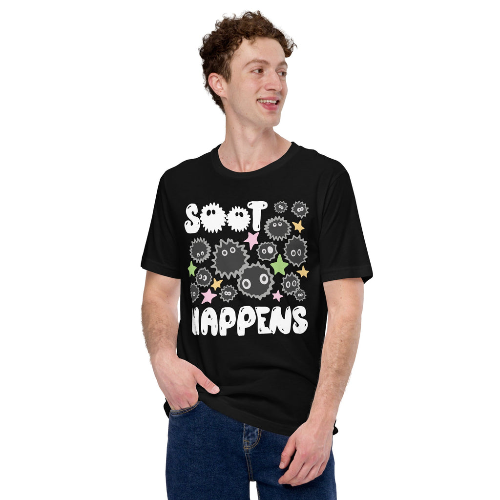Soot Happens Sootsprites Anime T-Shirt Geek Nerd Advertise to Meta Anime Design by Heather Davenport
