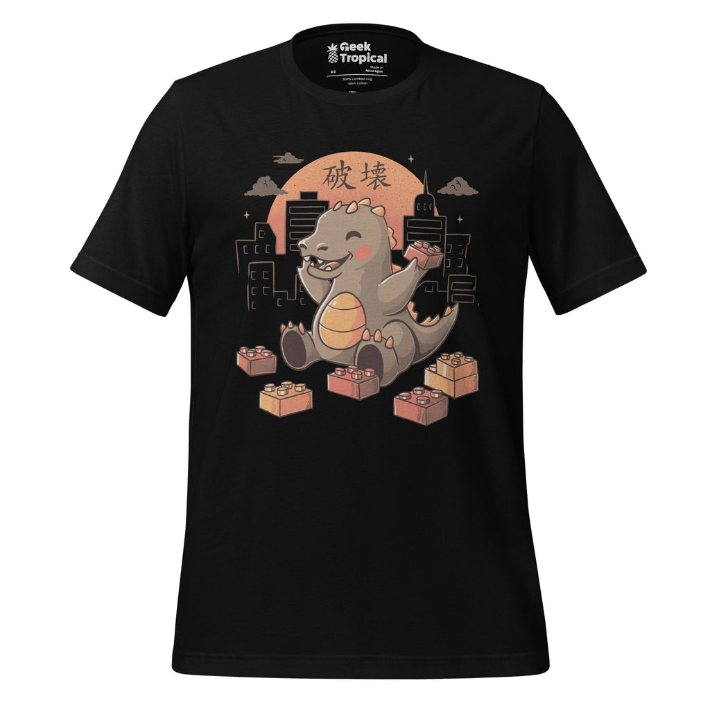 Baby Godzilla Playing T-Shirt Geek Nerd Advertise to Meta Anime Design by Tobe Fonseca