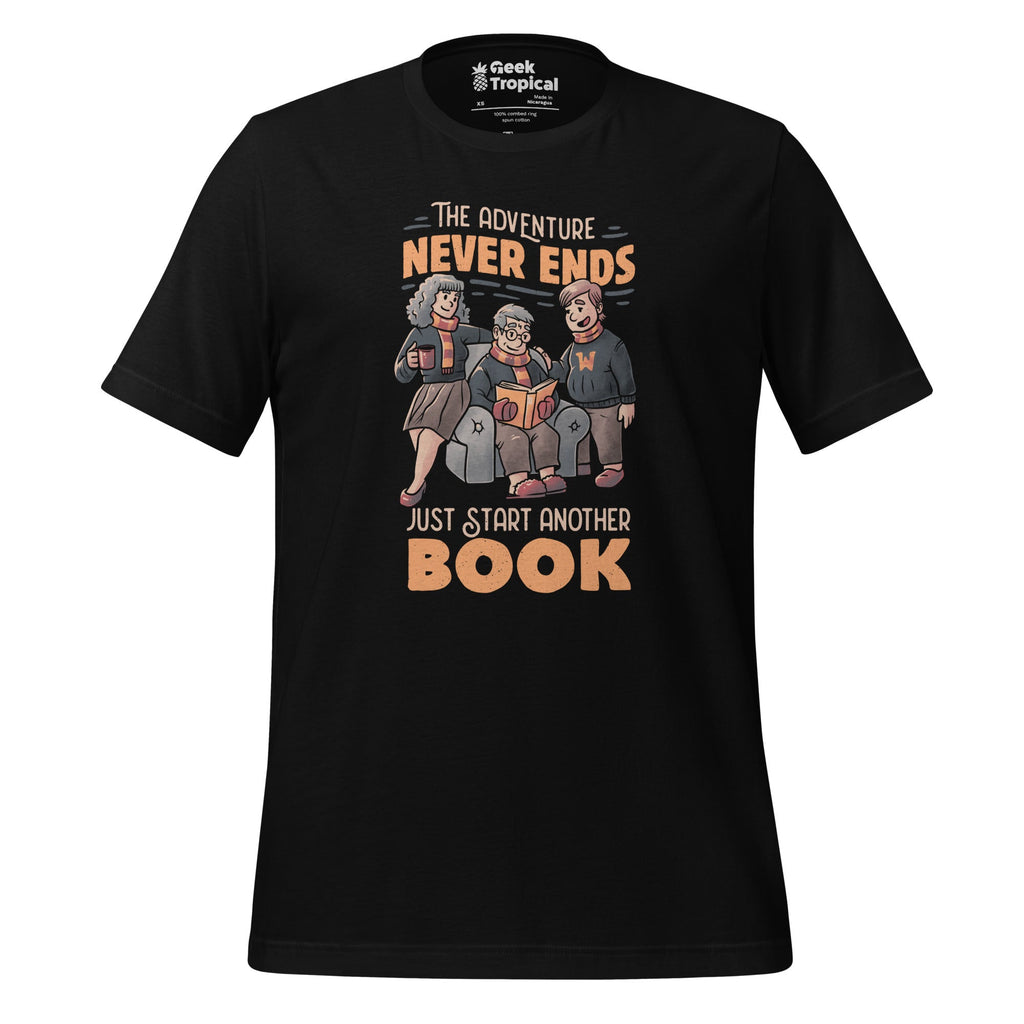 Just Start Another Book T-Shirt Geek Nerd Advertise to Meta Book Prints Design by Tobe Fonseca