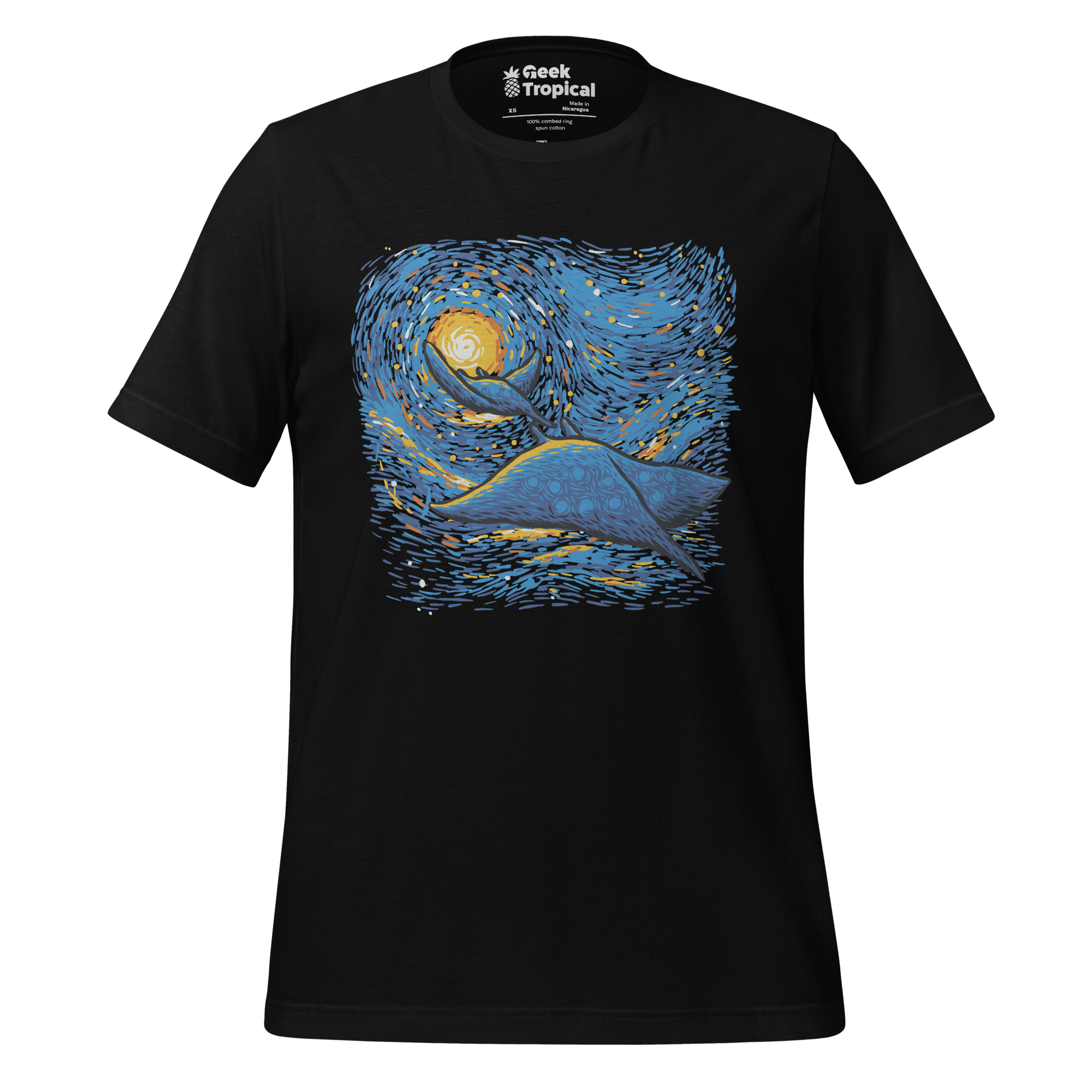 Starry Sky Sea Manta Ray T-Shirt Geek Nerd Advertise to Meta Animal Patterns Design by Tobe Fonseca