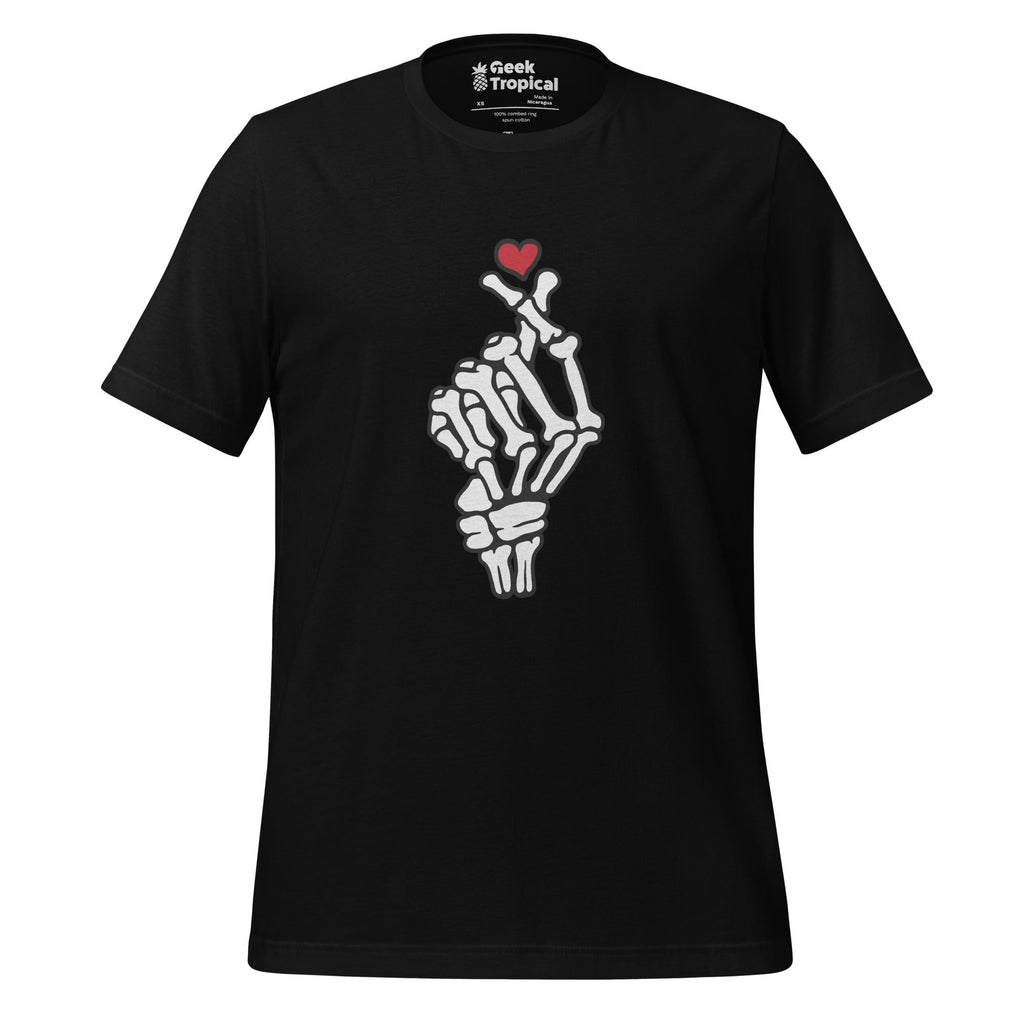 Skeleton Heart Hand T-Shirt Geek Nerd Advertise to Meta Anime Design by Tobe Fonseca