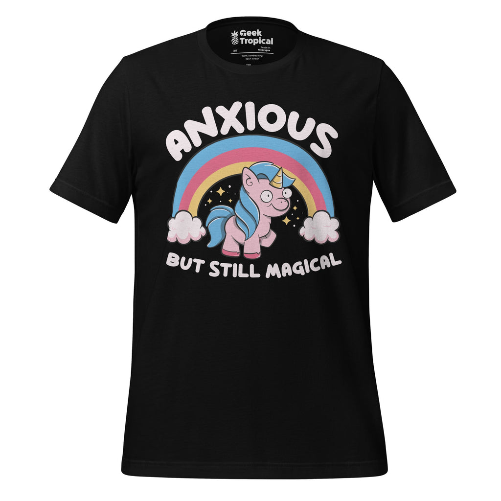 Anxious But Still Magical Unicorn T-Shirt Geek Nerd Advertise to Meta Design by Tobe Fonseca Fantasy Prints