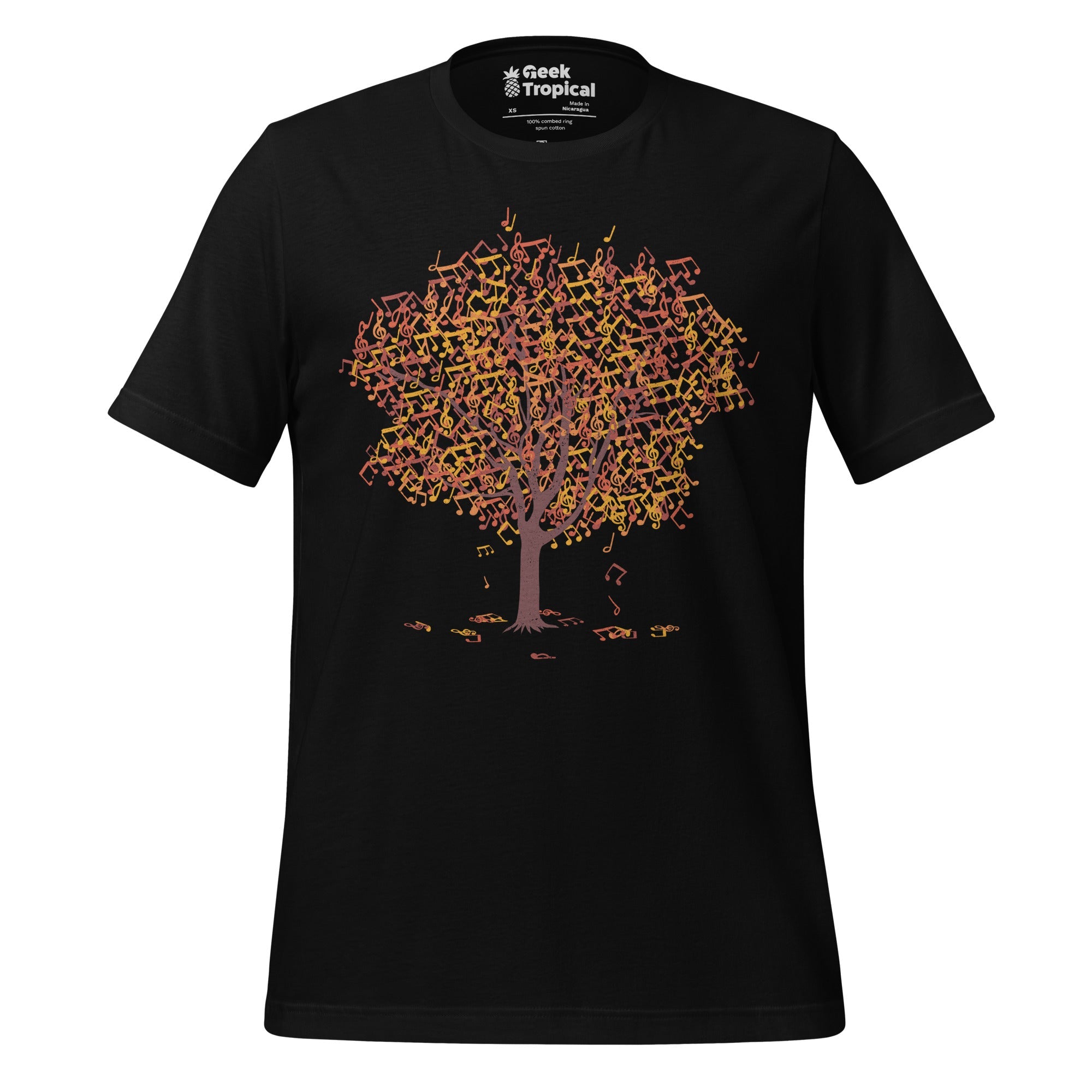 Musical Notes Tree T-Shirt Geek Nerd Advertise to Meta Botany Print Design by Tobe Fonseca