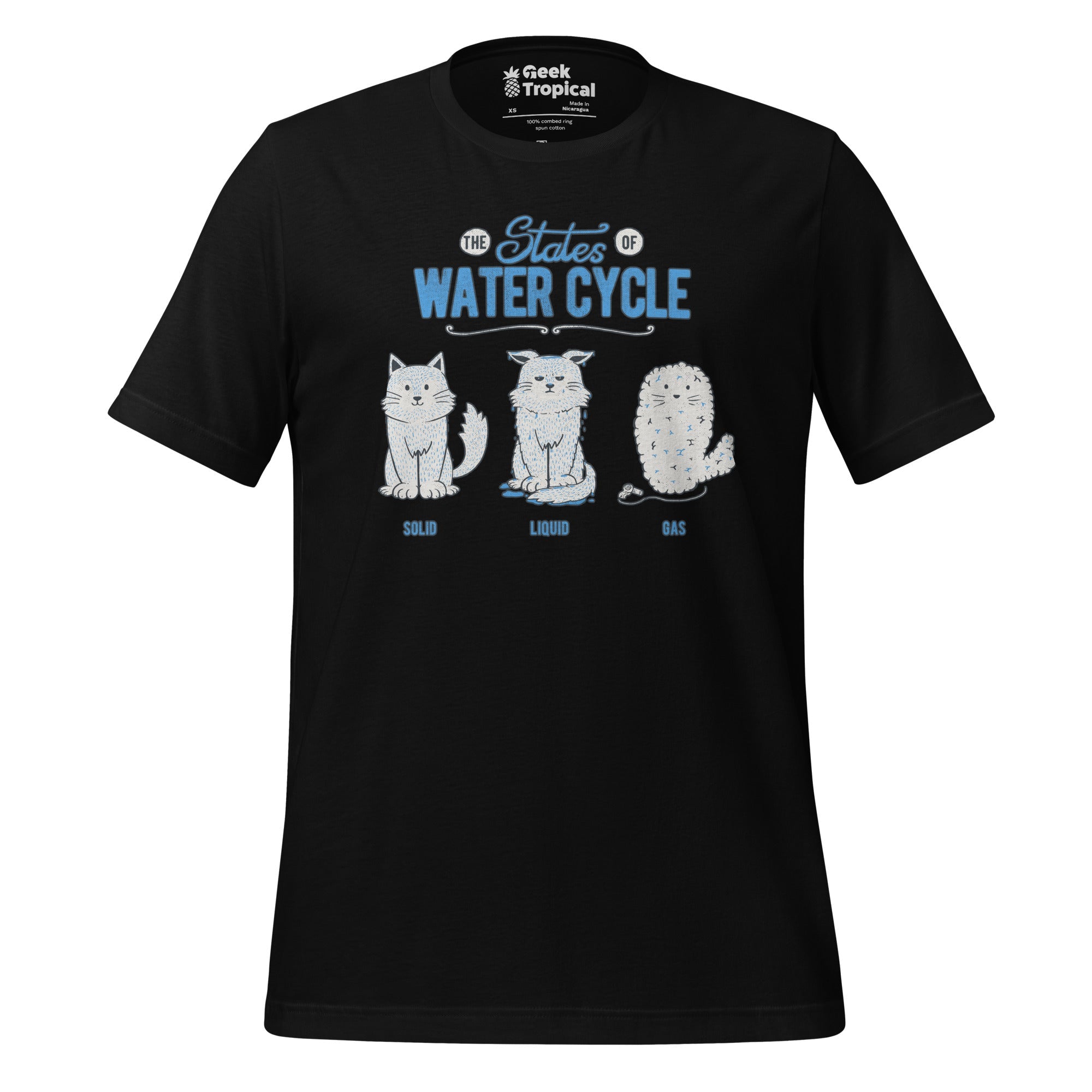 States of the Cat Water Cycle T-Shirt Geek Nerd Advertise to Meta Animal Patterns Design by Tobe Fonseca