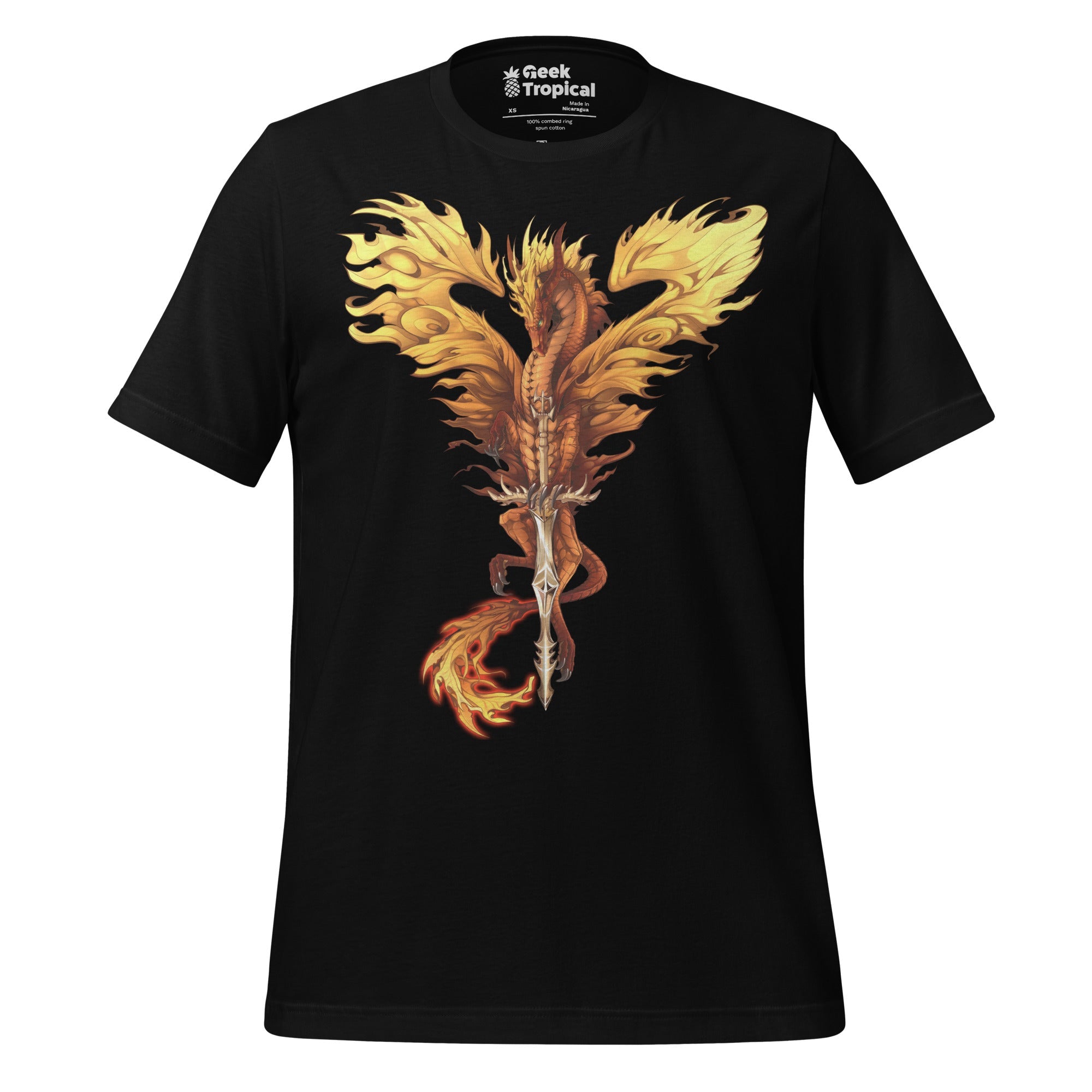 Dragonblade Flameblade T-Shirt Geek Nerd Advertise to Meta Design by Ruth Thompson Fantasy Prints