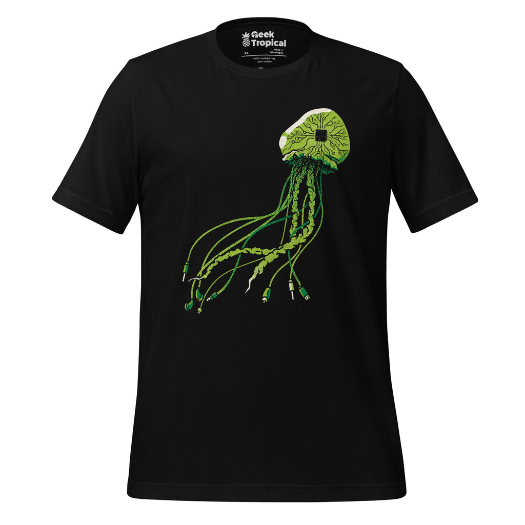 Jellyfish Computer Chip T-Shirt Geek Nerd Advertise to Meta computer print Design by Tobe Fonseca