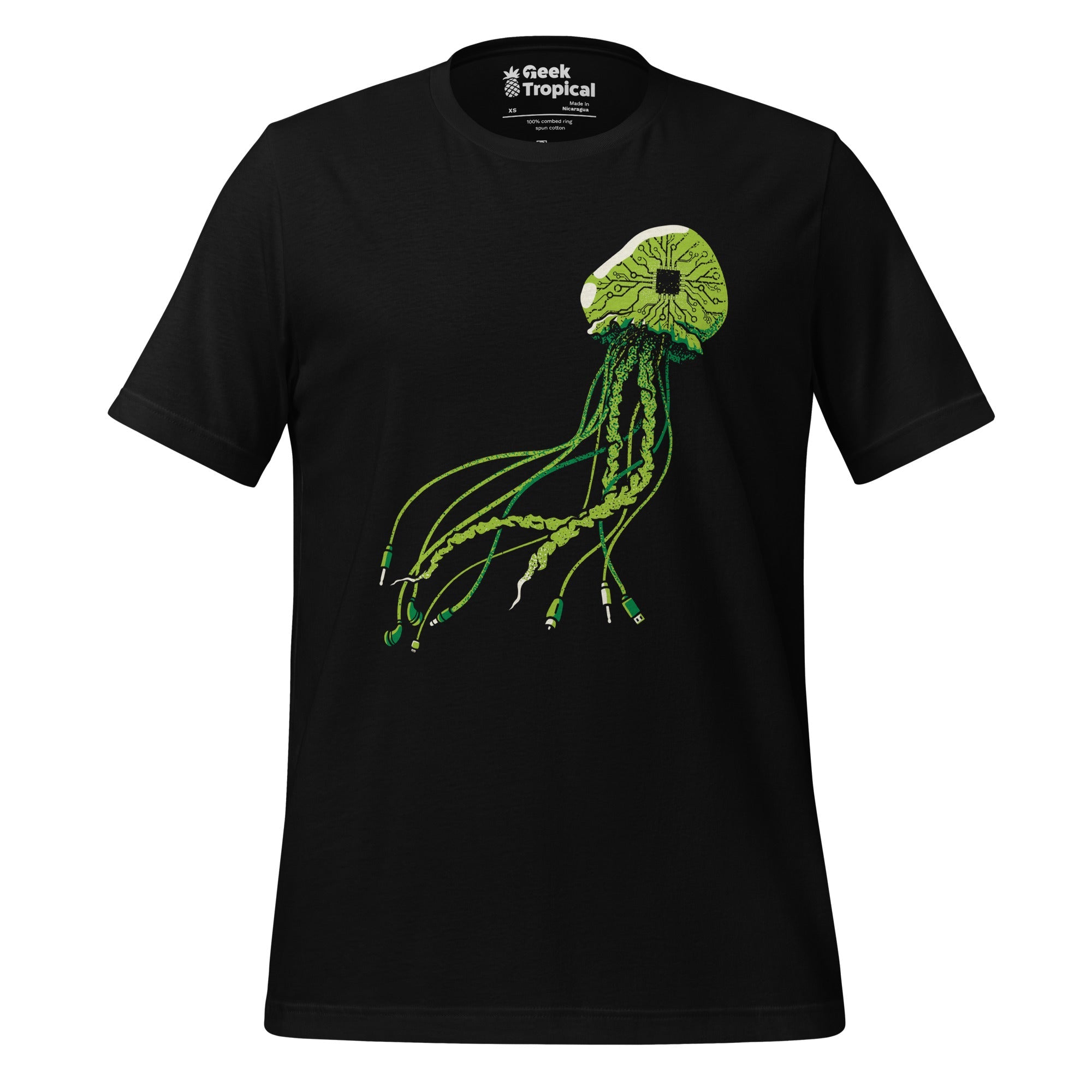Jellyfish Computer Chip T-Shirt Geek Nerd Advertise to Meta computer print Design by Tobe Fonseca