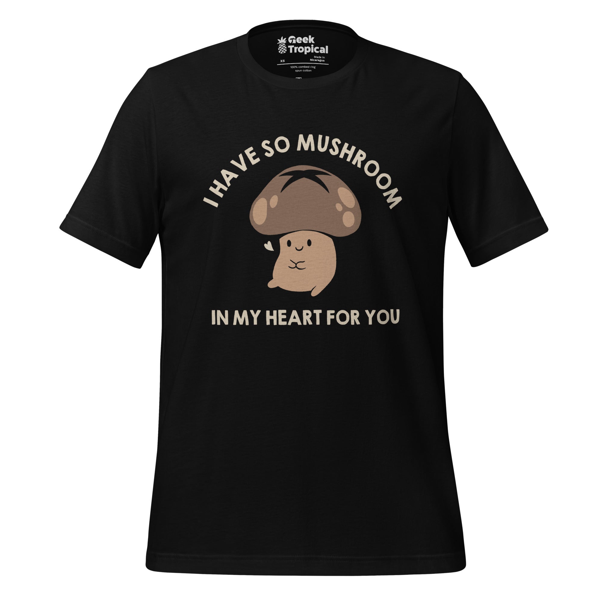 Mushroom In My Heart For You T-Shirt Geek Nerd Advertise to Meta Botany Print Design by Tobe Fonseca