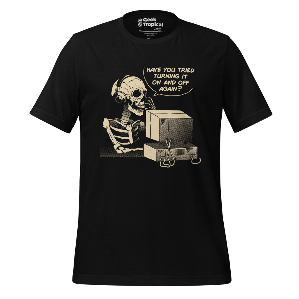 Skeleton IT T-Shirt Geek Nerd Advertise to Meta computer print Design by Tobe Fonseca