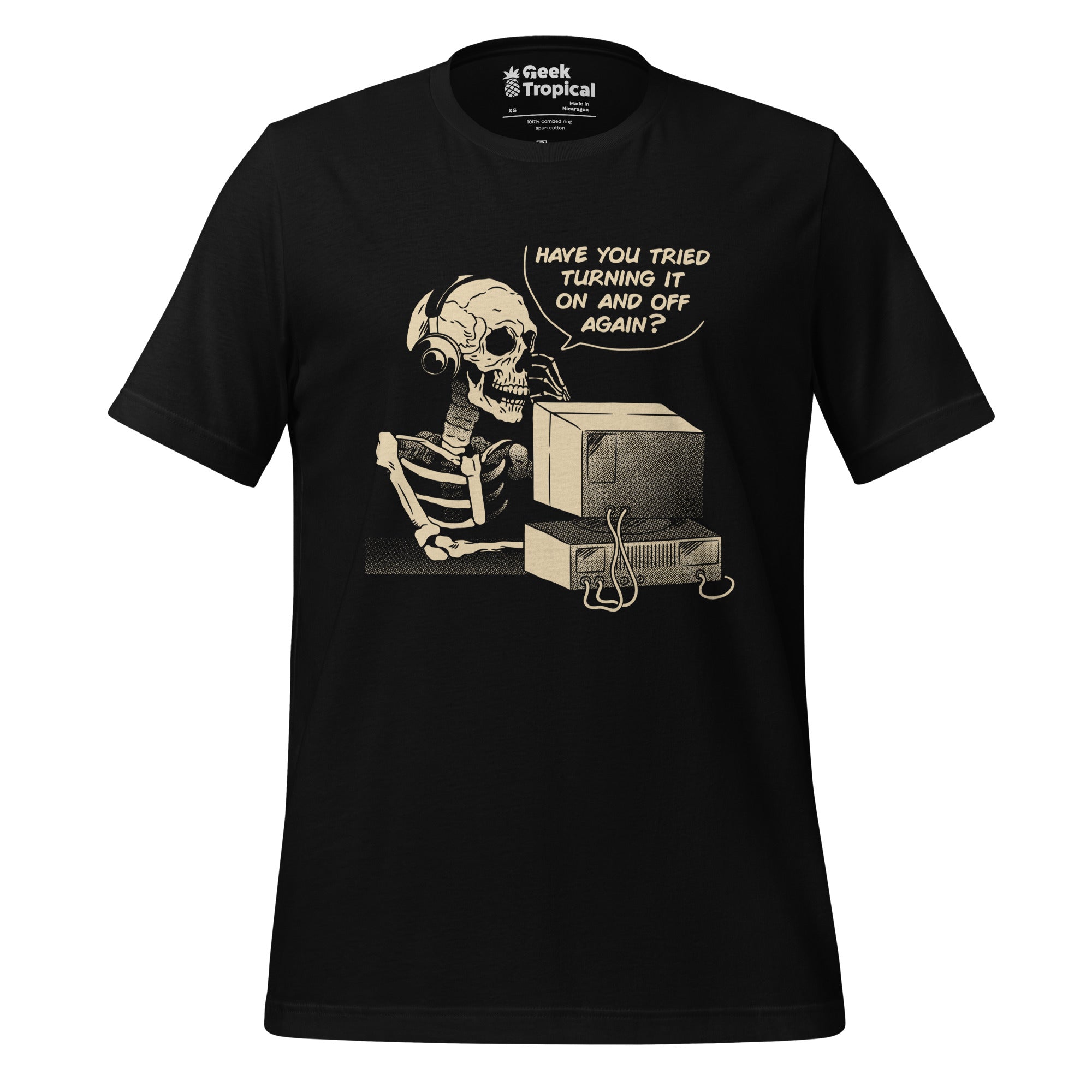 Skeleton IT T-Shirt Geek Nerd Advertise to Meta computer print Design by Tobe Fonseca