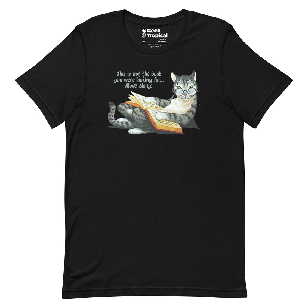 Grey Cat Reading T-Shirt 1