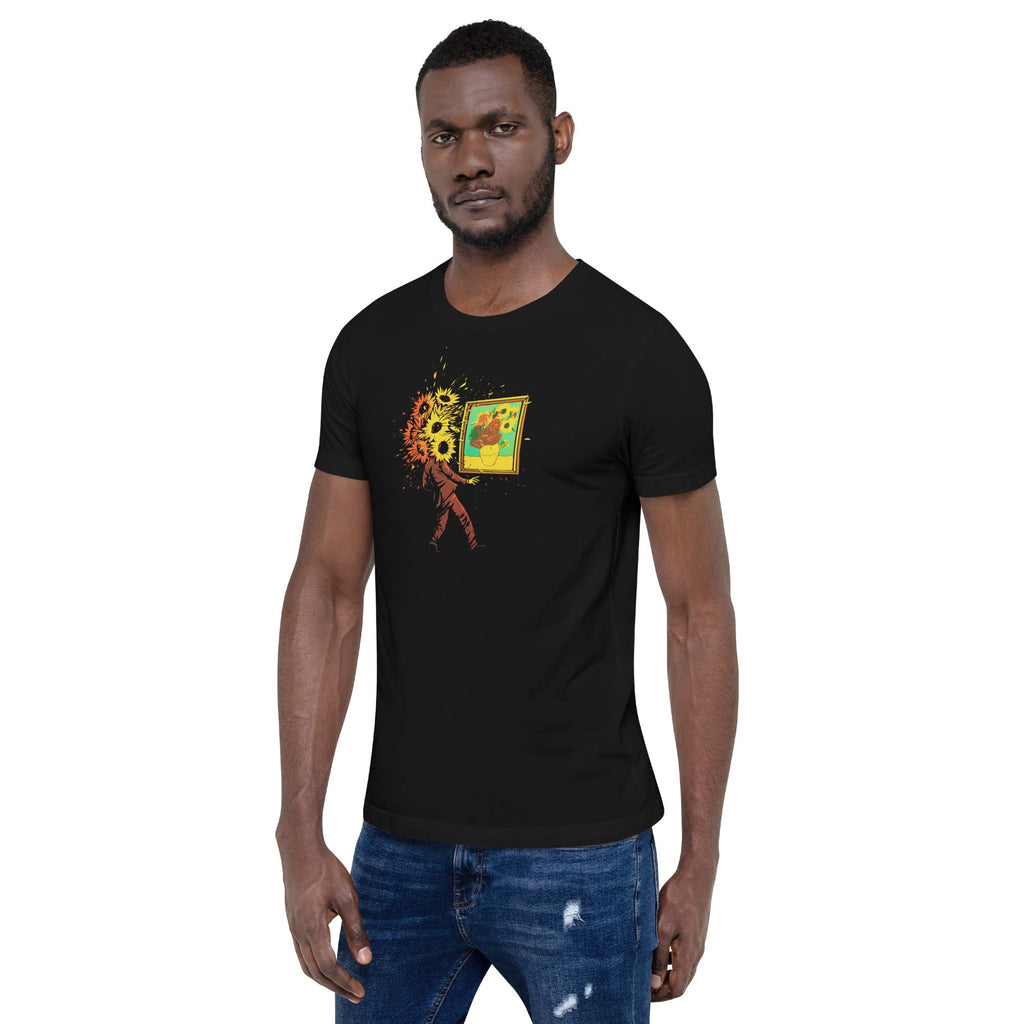 Van Gogh's Sunflowers T-Shirt Geek Nerd Advertise to Meta Botany Print Design by Tobe Fonseca