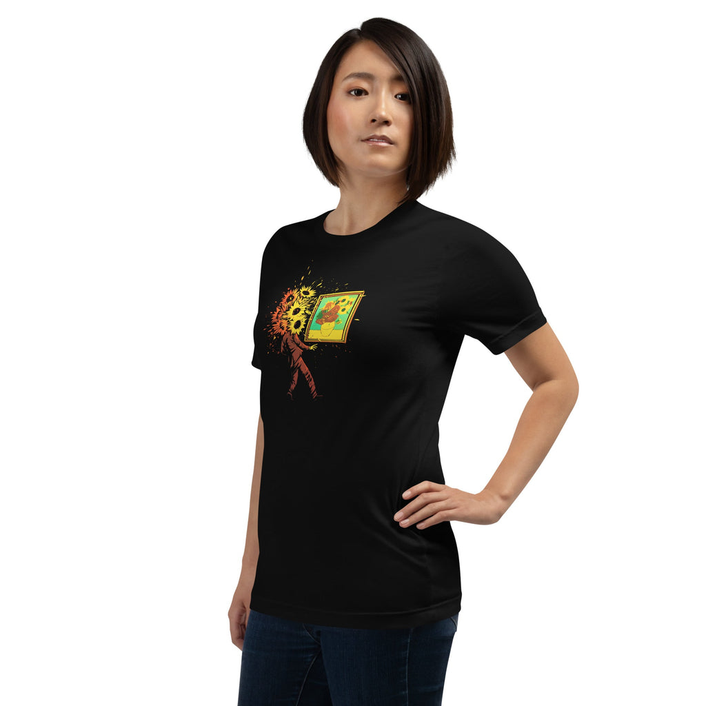Van Gogh's Sunflowers T-Shirt Geek Nerd Advertise to Meta Botany Print Design by Tobe Fonseca