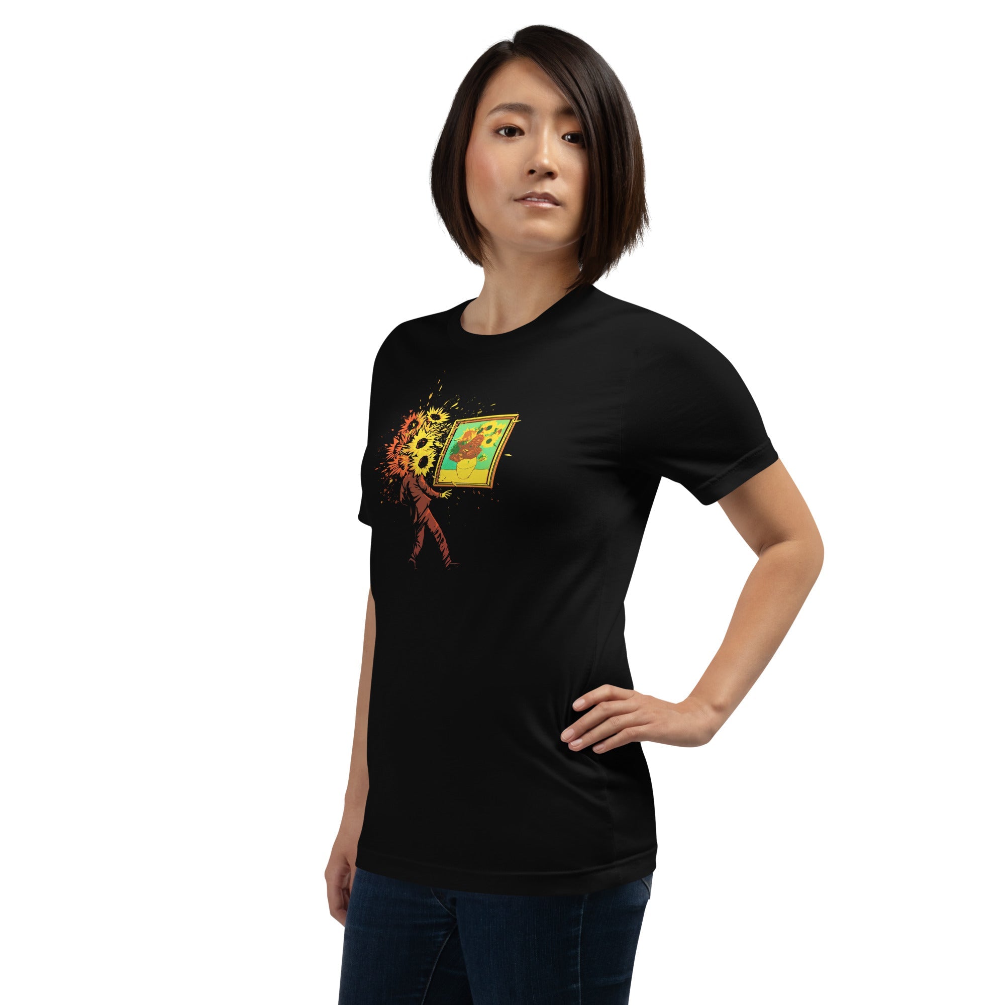 Van Gogh's Sunflowers T-Shirt Geek Nerd Advertise to Meta Botany Print Design by Tobe Fonseca