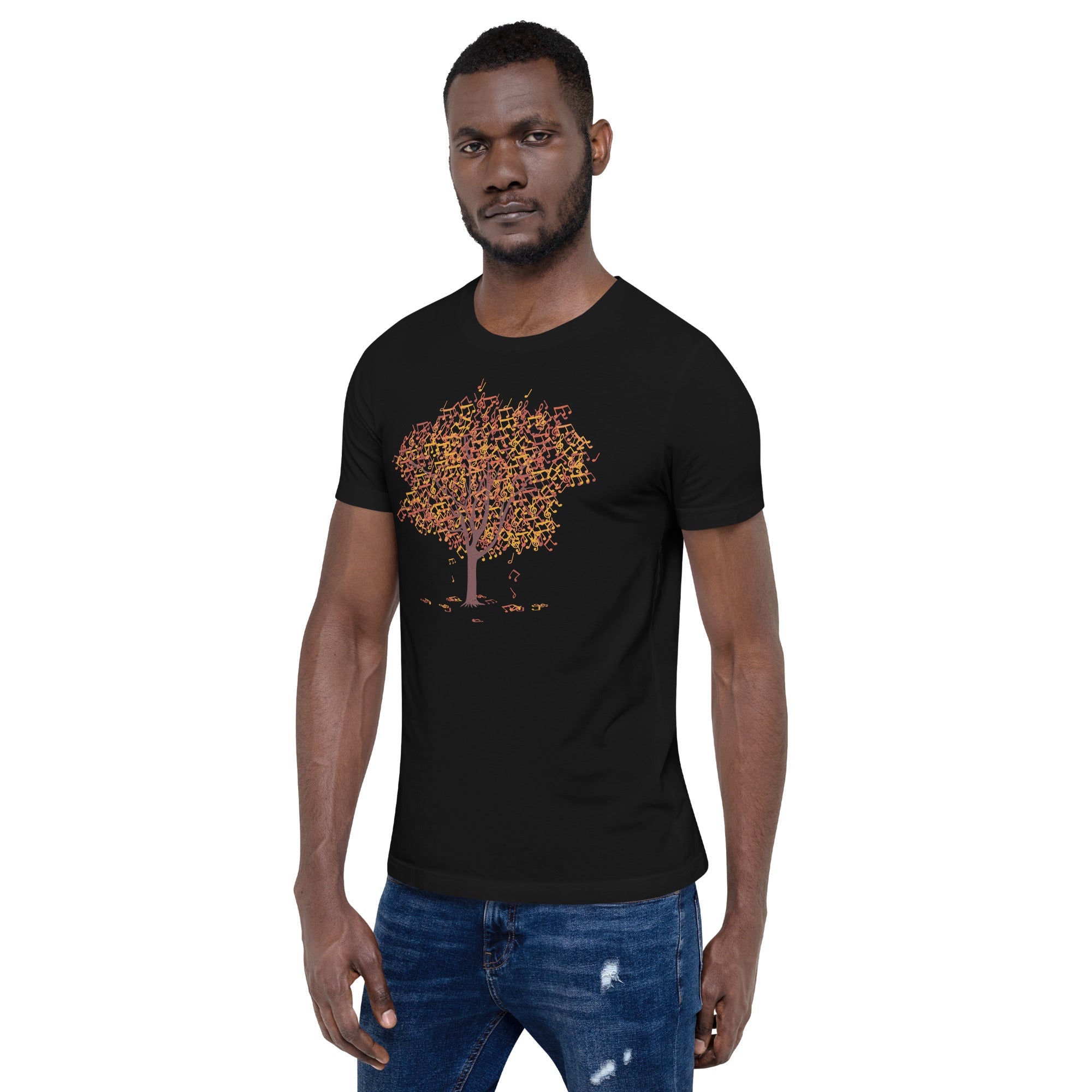Tree Musical Notes Autumn Song T-Shirt Geek Nerd Advertise to Meta Botany Print Design by Tobe Fonseca