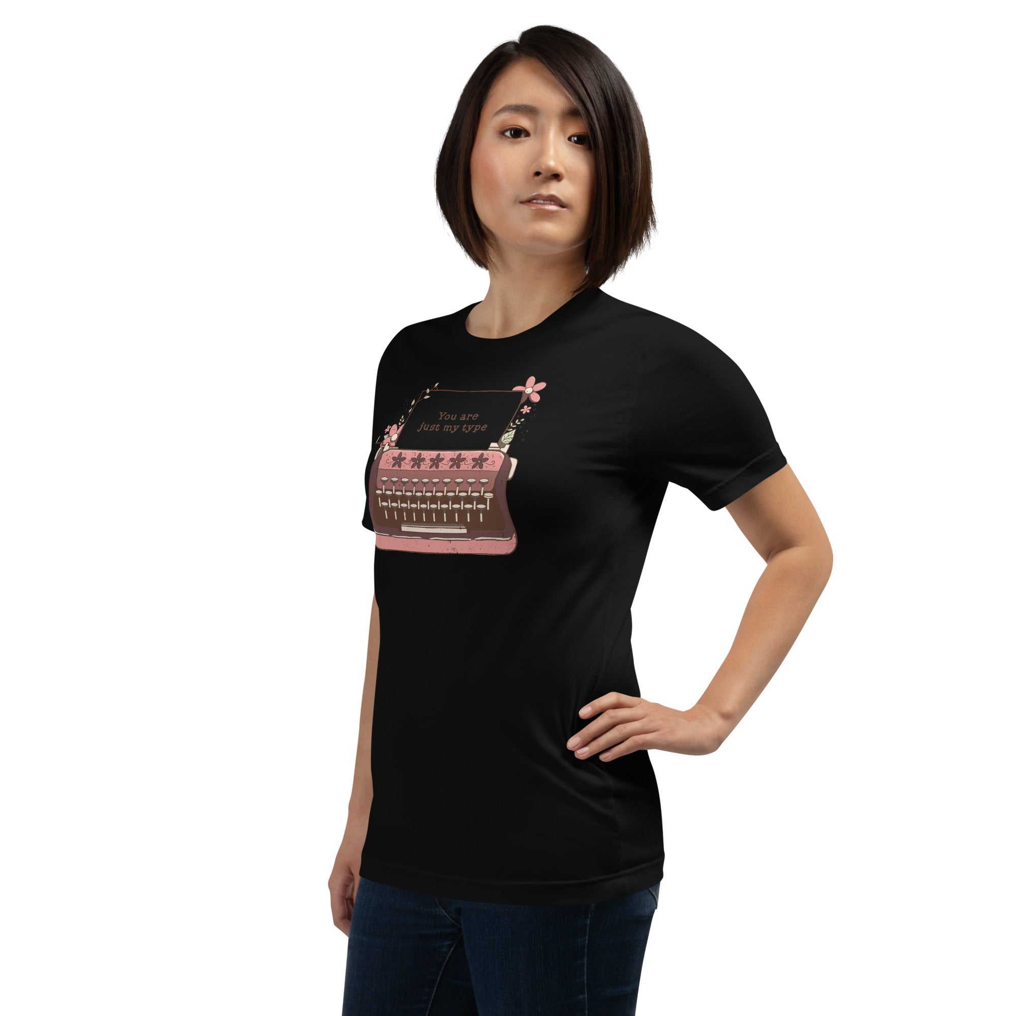 You Are Just My Type Floral Typewriter T-Shirt Geek Nerd Advertise to Meta Design by Tobe Fonseca FLOW DESC WRITING
