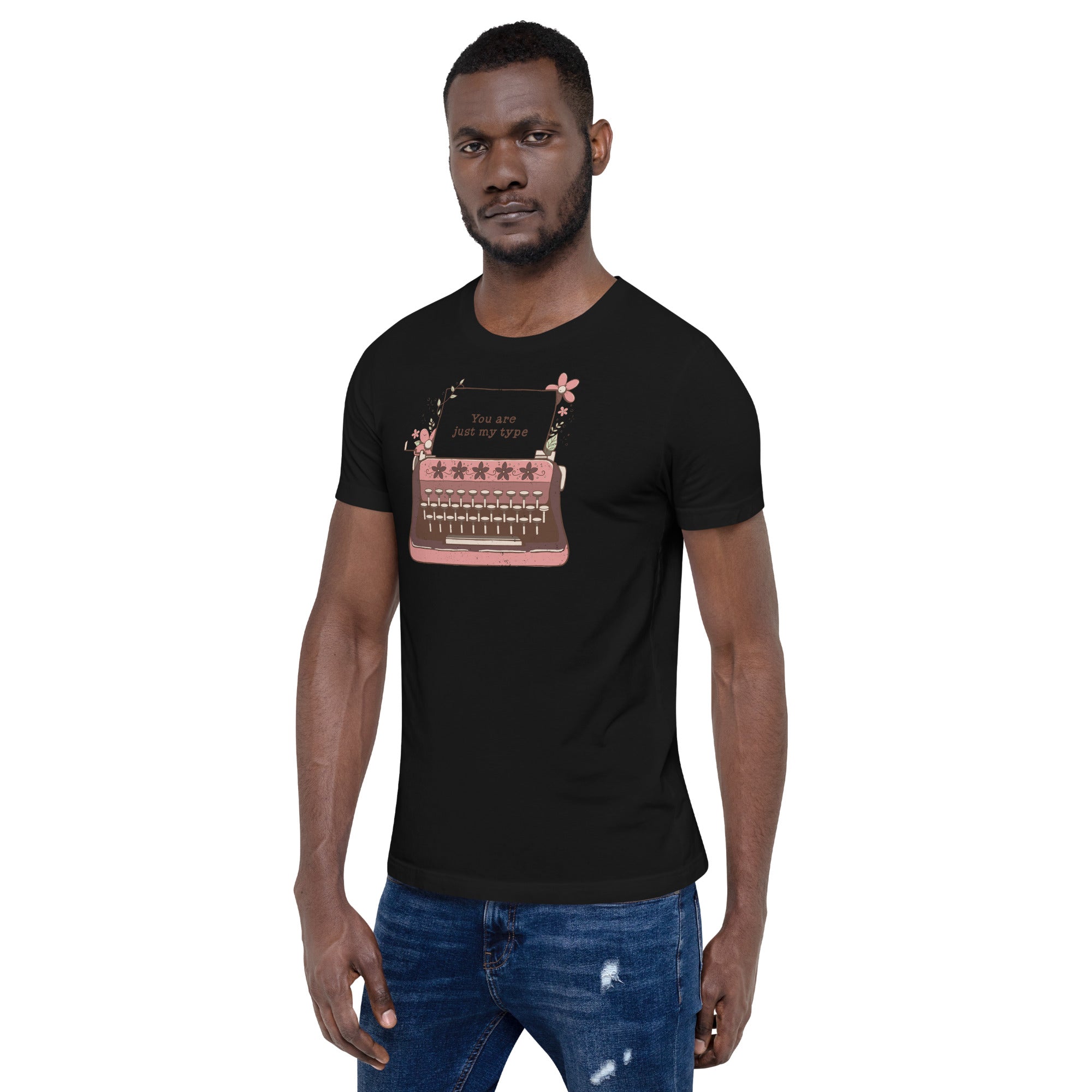 You Are Just My Type Floral Typewriter T-Shirt Geek Nerd Advertise to Meta Design by Tobe Fonseca FLOW DESC WRITING