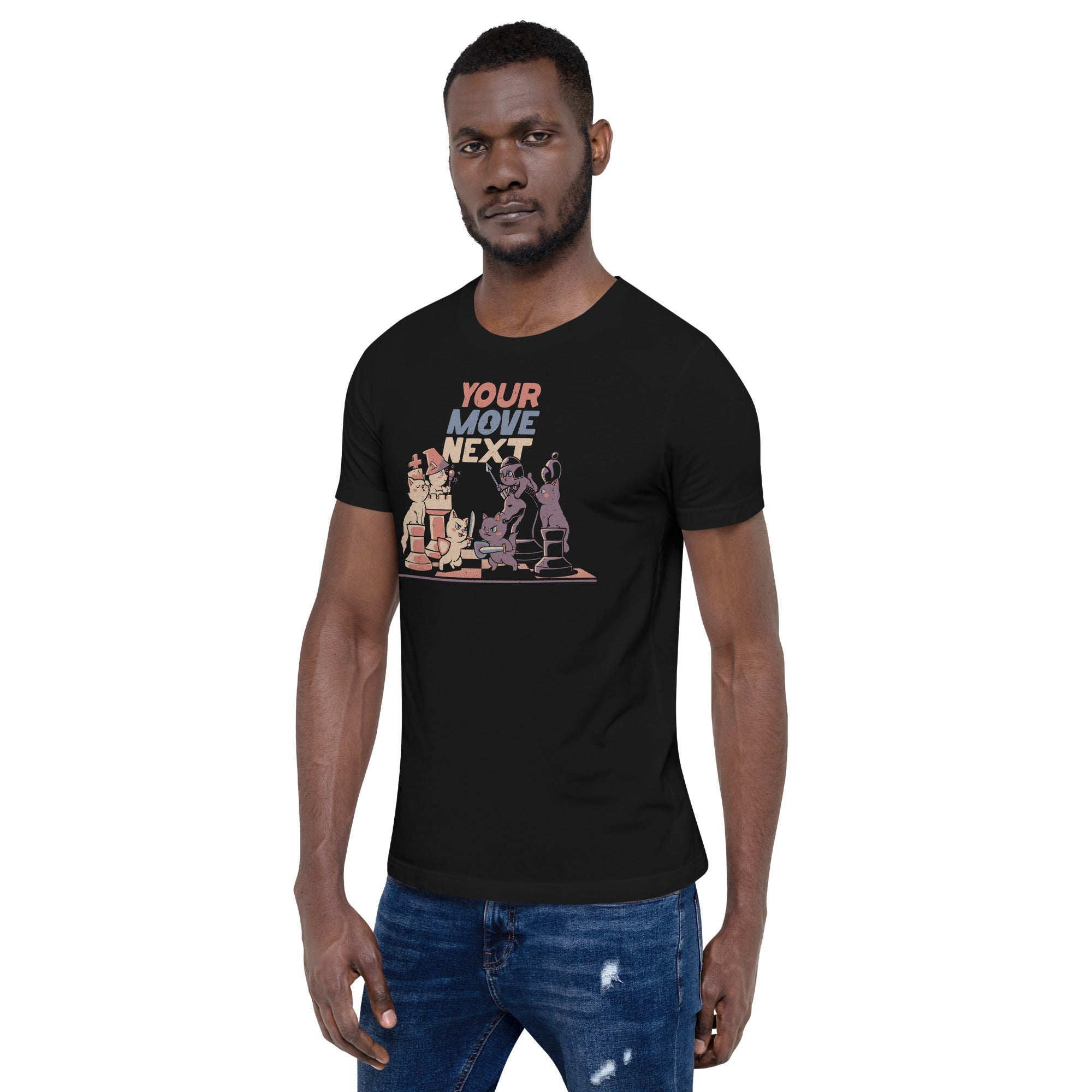 The Chess Cat King T-Shirt Geek Nerd Advertise to Meta Animal Patterns board game print