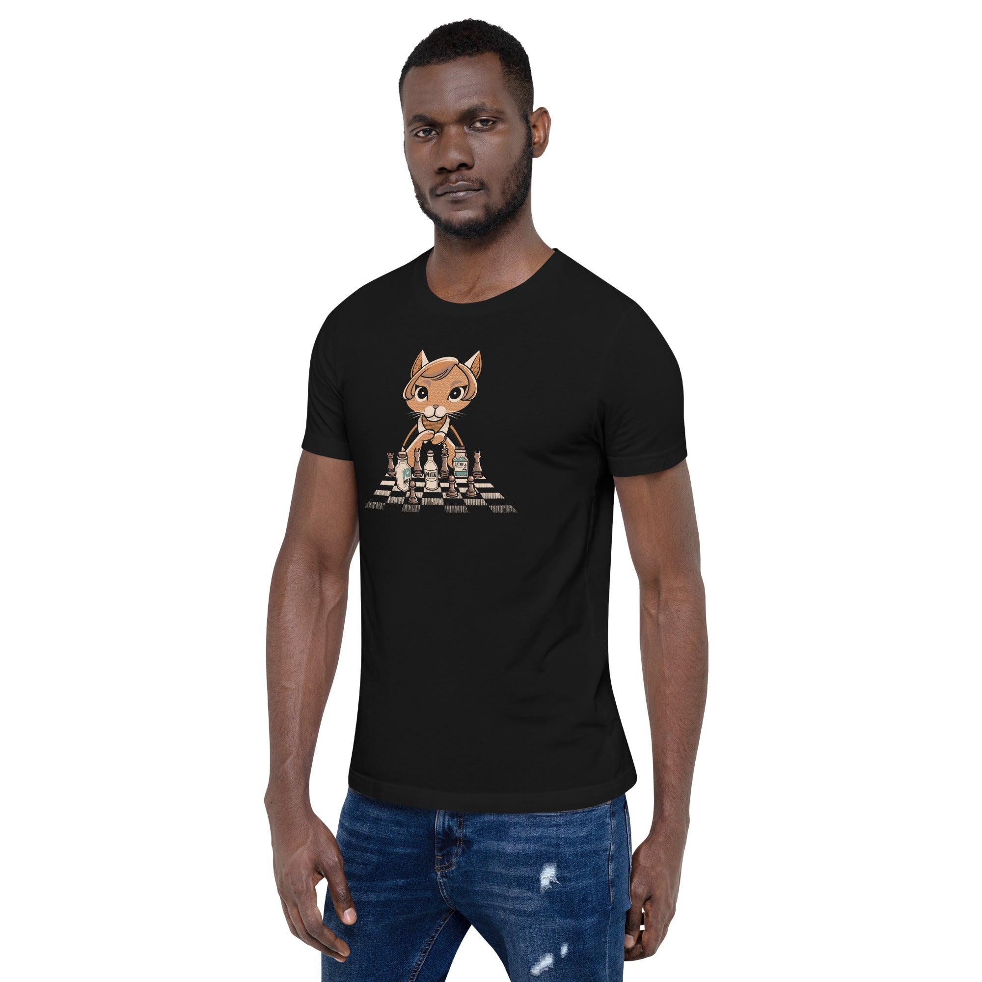 The Cat's Gambit T-Shirt Geek Nerd Advertise to Meta Animal Patterns board game print