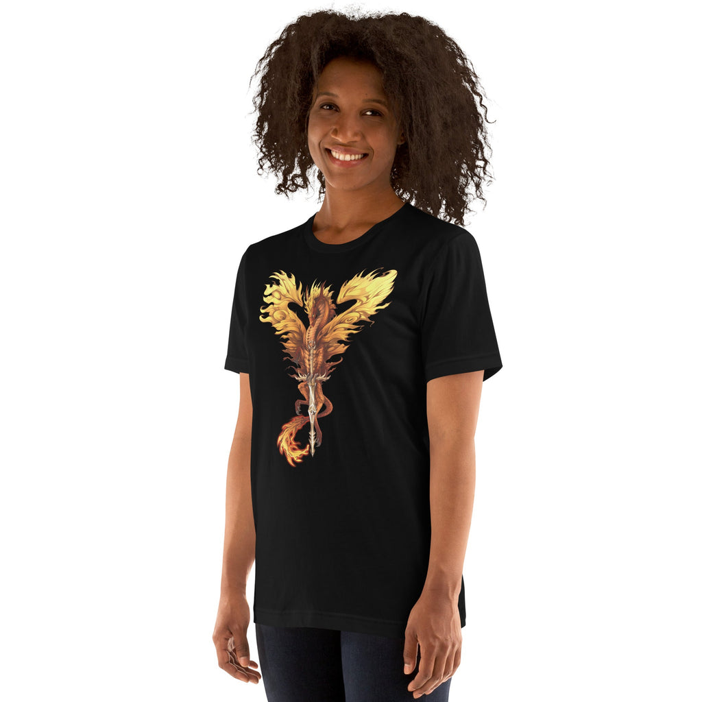 Dragonblade FLAMEBLADE T-Shirt Geek Nerd Advertise to Meta Design by Ruth Thompson Fantasy Prints