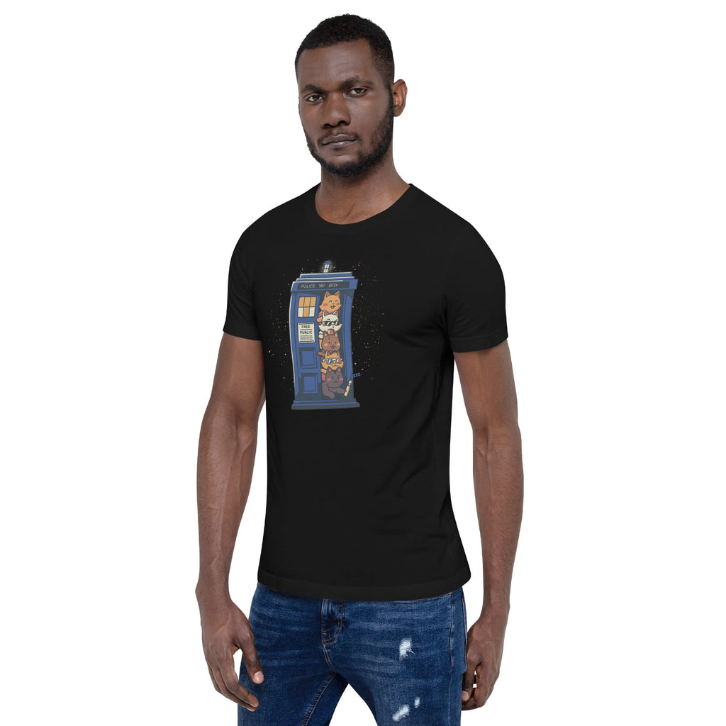 Tardis Cats T-Shirt Geek Nerd Advertise to Meta Animal Patterns Design by Tobe Fonseca