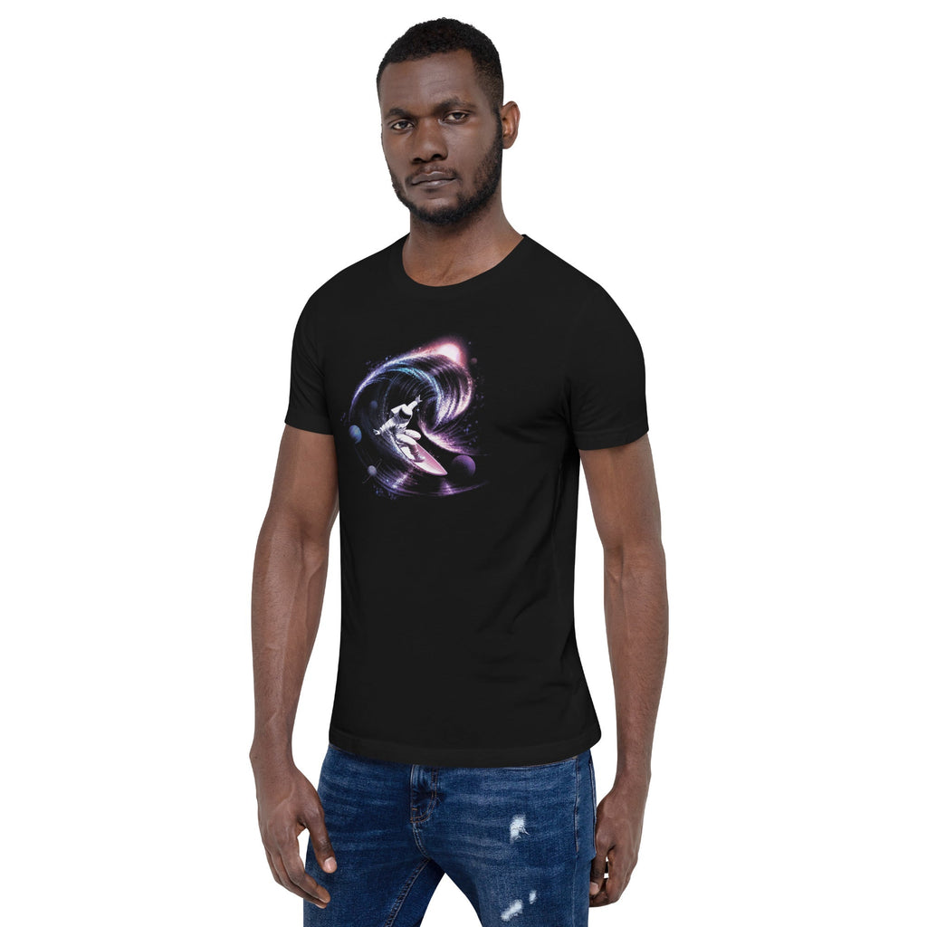 Surfing The Universe Gravity T-Shirt Geek Nerd Advertise to Meta Design by Tobe Fonseca FLOW DESC WRITING