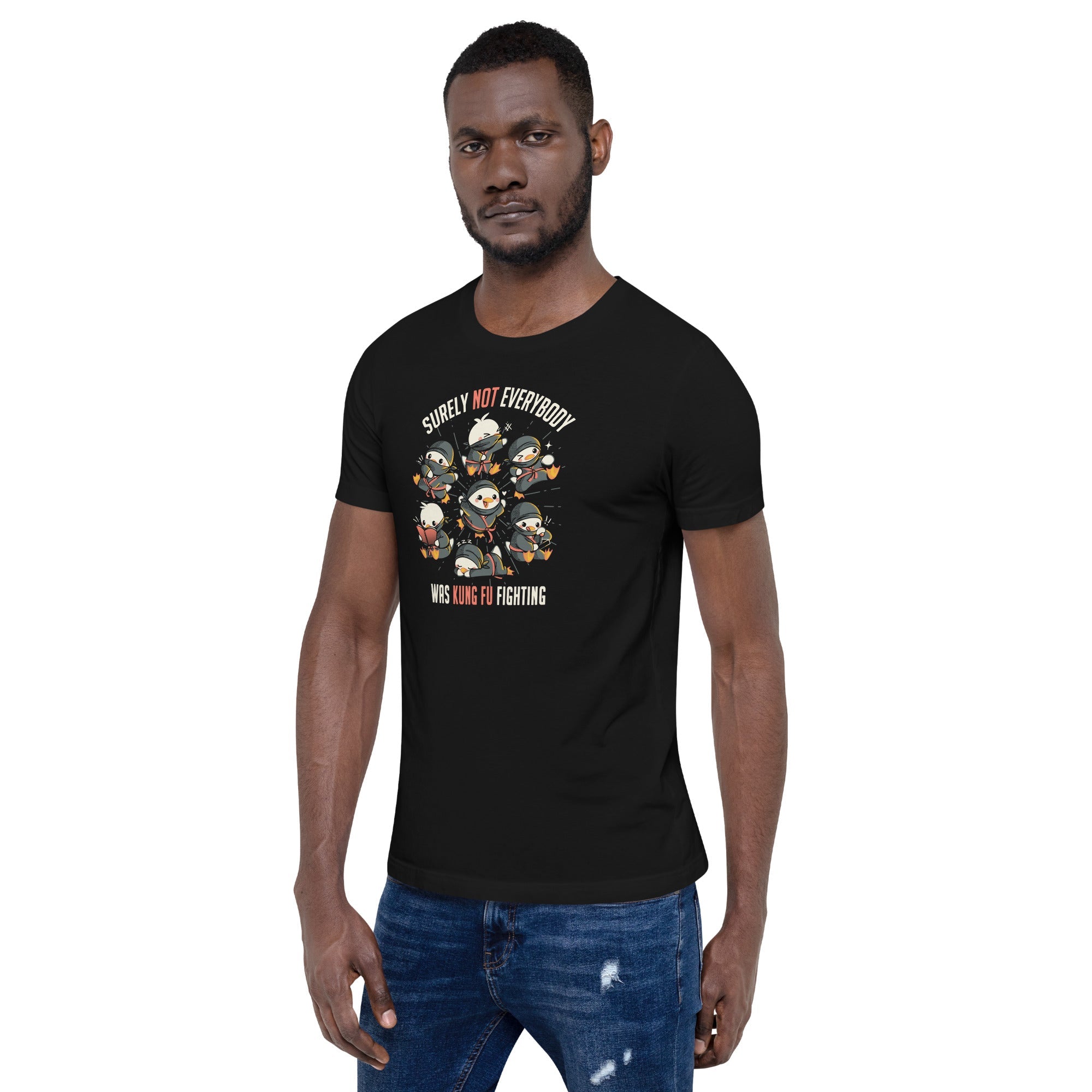 Surely Not Everybody Was Kung Fu Fighting Duck Ninja T-Shirt Geek Nerd Advertise to Meta Design by Tobe Fonseca FLOW DESC WRITING