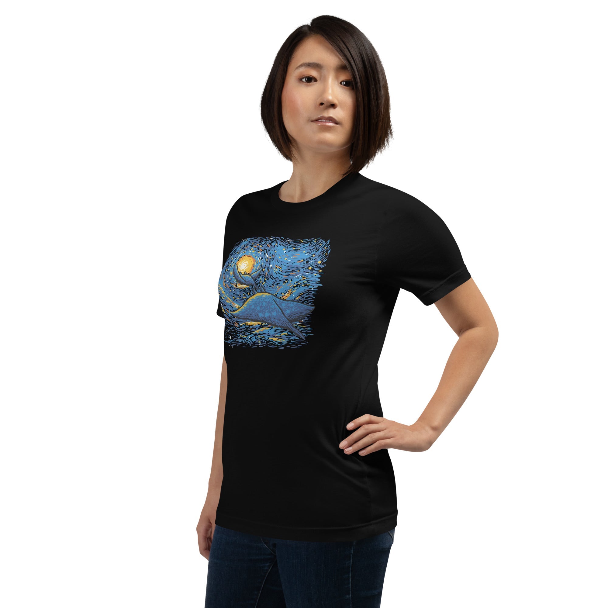 Starry Sky Sea Manta Ray T-Shirt Geek Nerd Advertise to Meta Animal Patterns Design by Tobe Fonseca