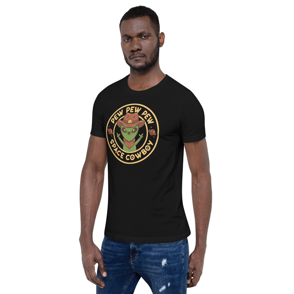 Space Cowboy Funny Alien Brown T-Shirt Geek Nerd Advertise to Meta Design by Tobe Fonseca FLOW DESC WRITING