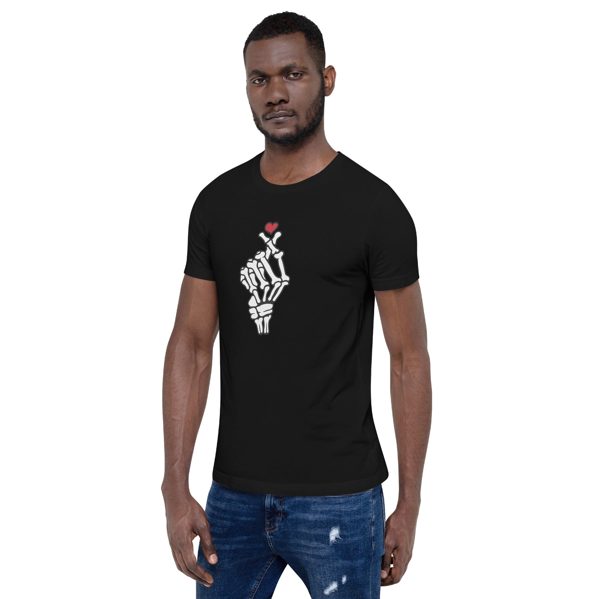 Skeleton Heart Hand T-Shirt Geek Nerd Advertise to Meta Design by Tobe Fonseca FLOW DESC WRITING