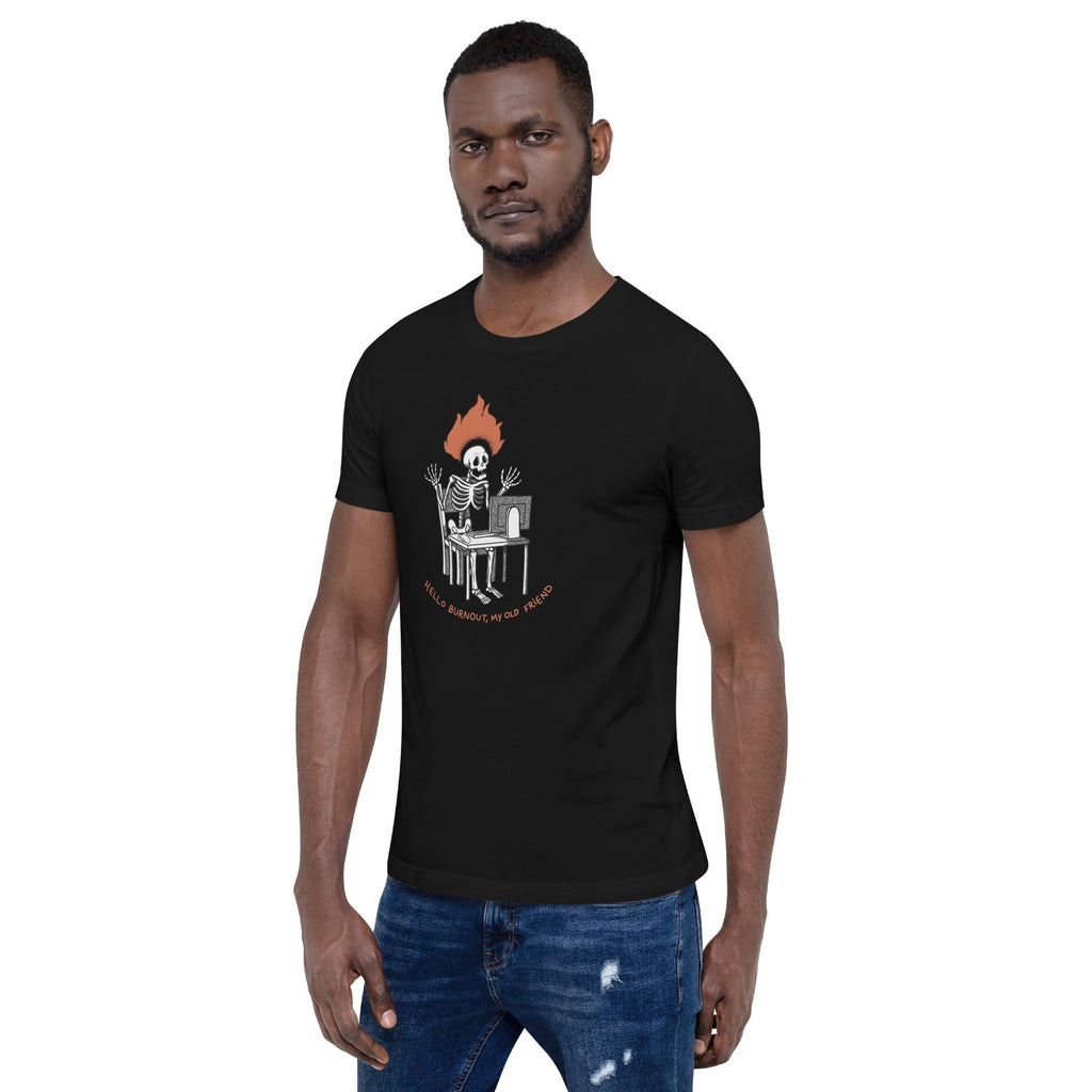 Skeleton Computer Burnout T-Shirt Geek Nerd Advertise to Meta computer print Design by Tobe Fonseca