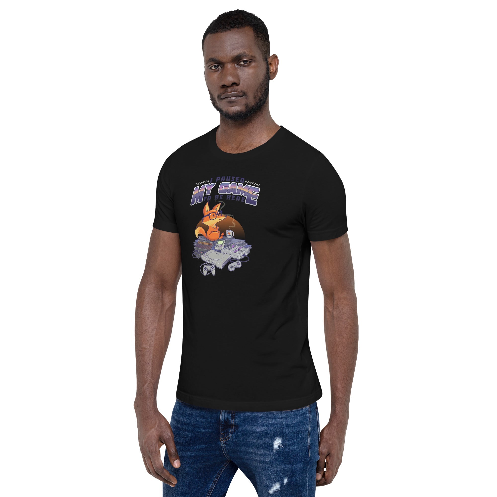 I Paused My Game To Be Here T-Shirt Geek Nerd Advertise to Meta Design by Tobe Fonseca FLOW DESC WRITING