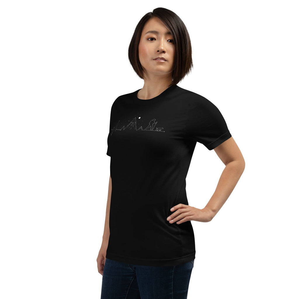 Hiking Heartbeat Mountain Lifestyle T-Shirt Geek Nerd Advertise to Meta Design by Tobe Fonseca FLOW DESC WRITING