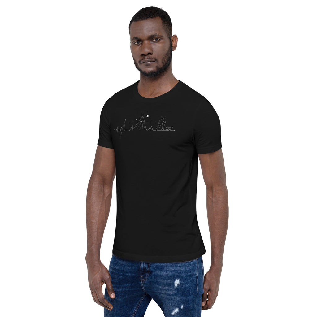 Hiking Heartbeat Mountain Lifestyle T-Shirt Geek Nerd Advertise to Meta Design by Tobe Fonseca FLOW DESC WRITING
