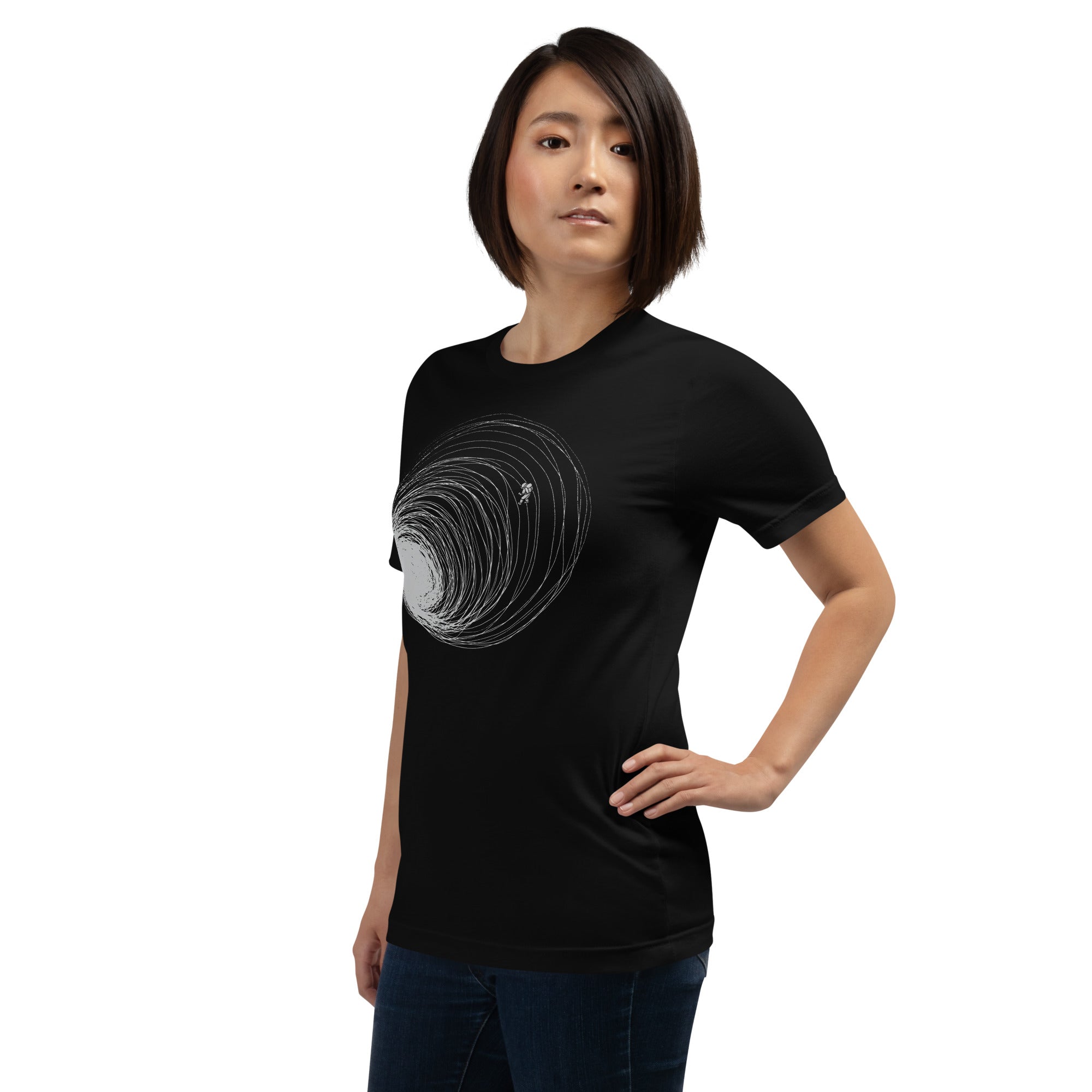 Black Hole Astronaut Lost in Space T-Shirt Geek Nerd Advertise to Meta Design by Tobe Fonseca FLOW DESC WRITING