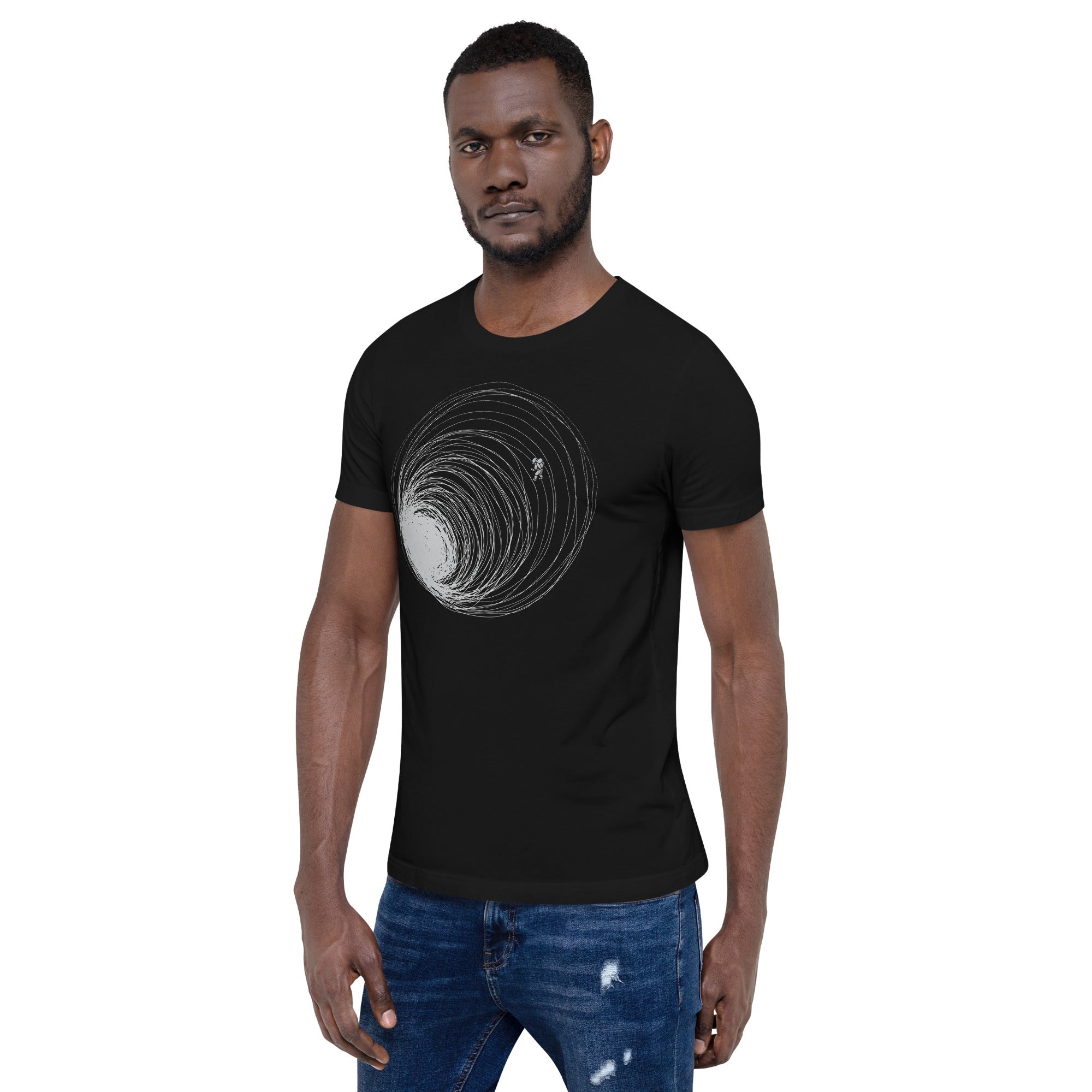 Black Hole Astronaut Lost in Space T-Shirt Geek Nerd Advertise to Meta Design by Tobe Fonseca FLOW DESC WRITING