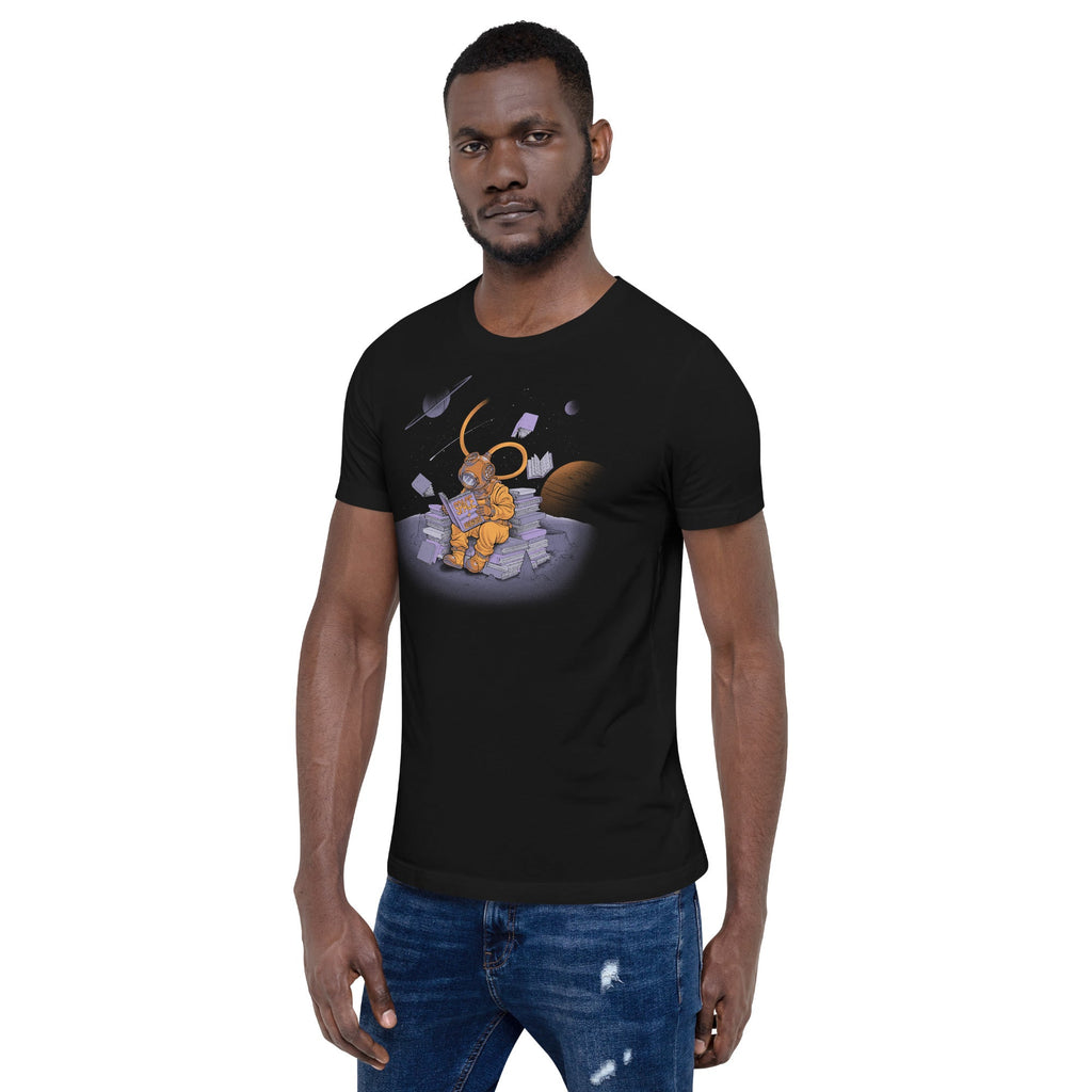 A Reader Lives A Thousand Lives - Diving Dress Space Adventures T-Shirt Geek Nerd Advertise to Meta Book Prints Design by Tobe Fonseca