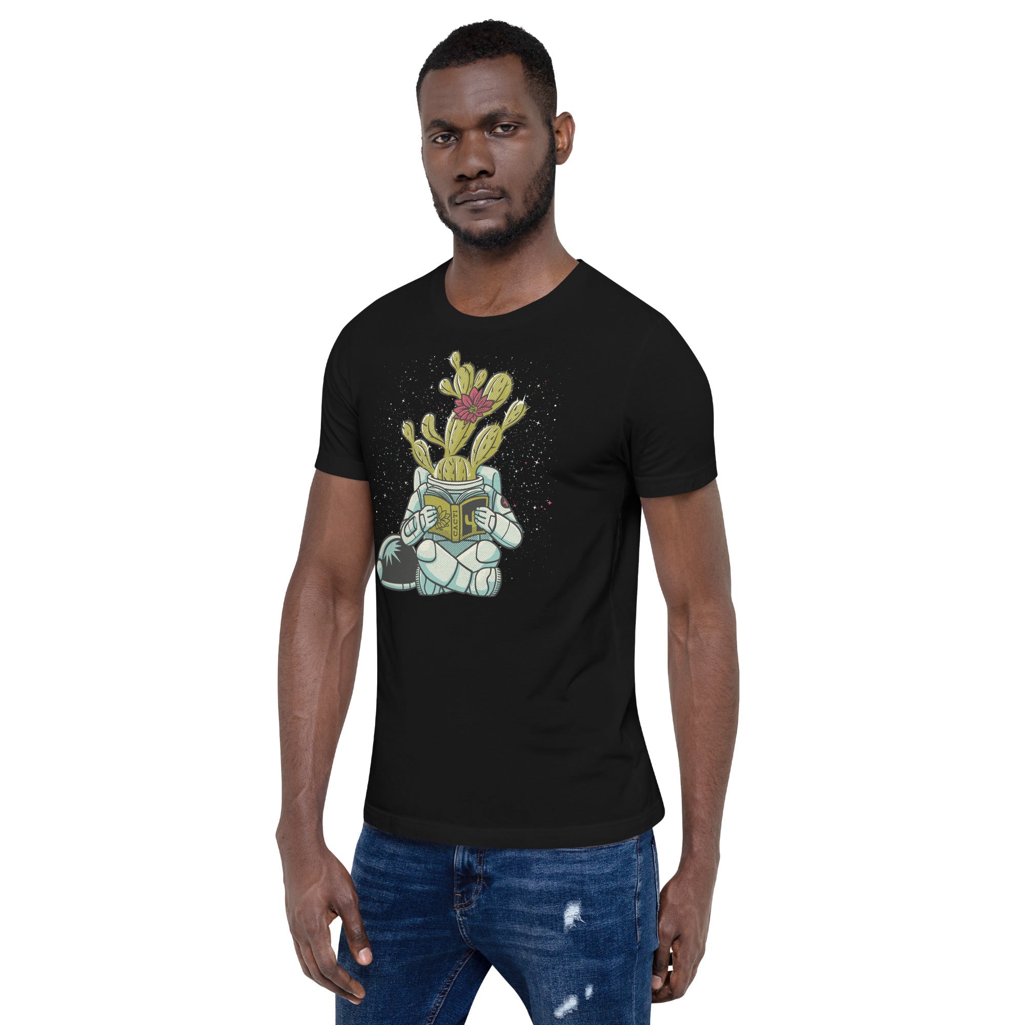 Astronaut Cactus Succulent T-Shirt Geek Nerd Advertise to Meta Botany Print Design by Tobe Fonseca