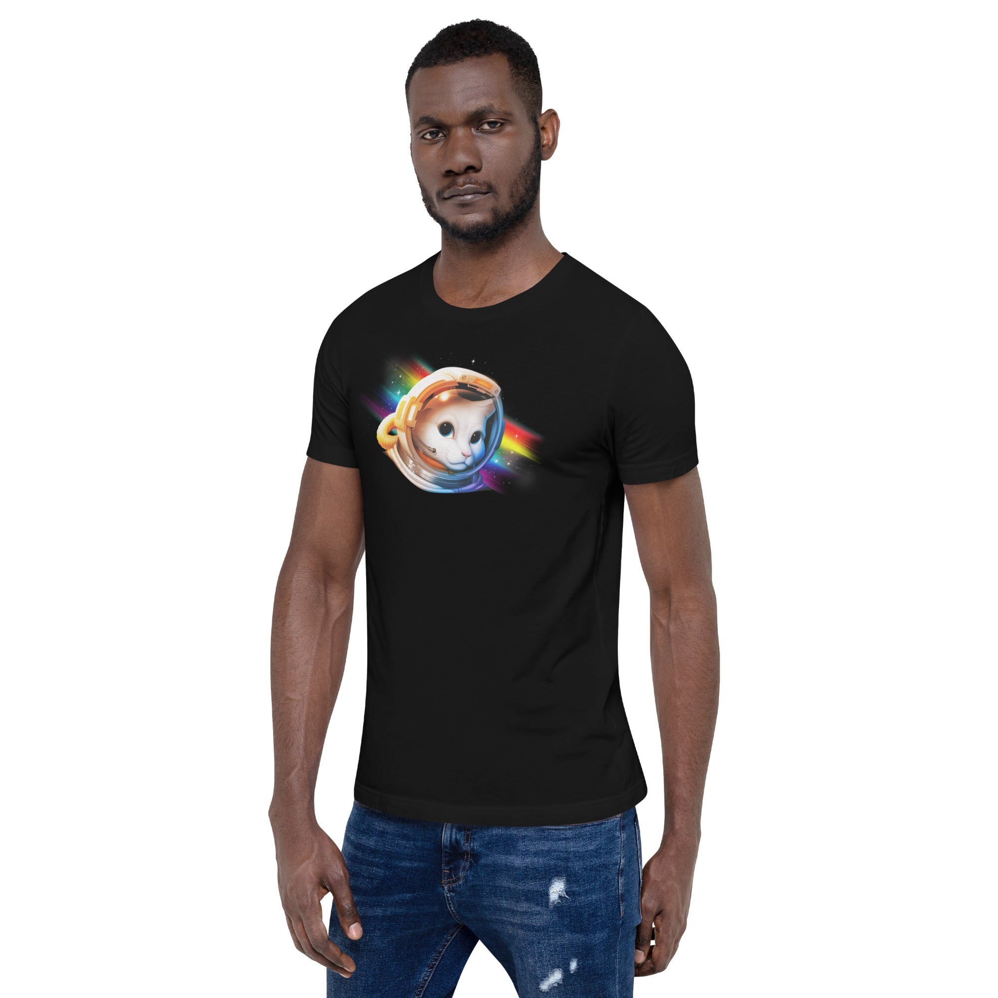 Astronaut Cat T-Shirt Geek Nerd Advertise to Meta Animal Patterns Design by Tobe Fonseca