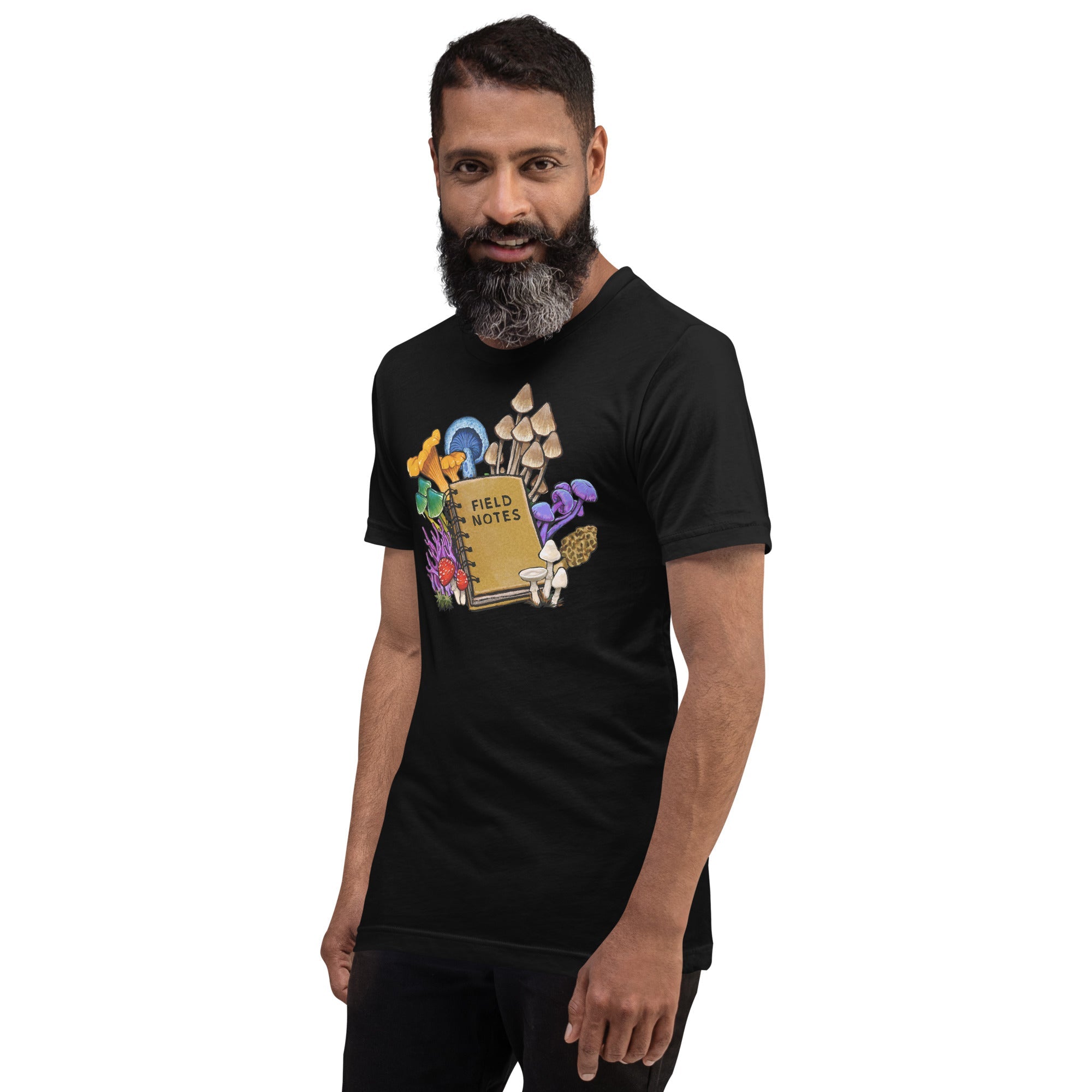 Mushroom Field Notes T-Shirt Geek Nerd Advertise to Meta Botany Print Elle