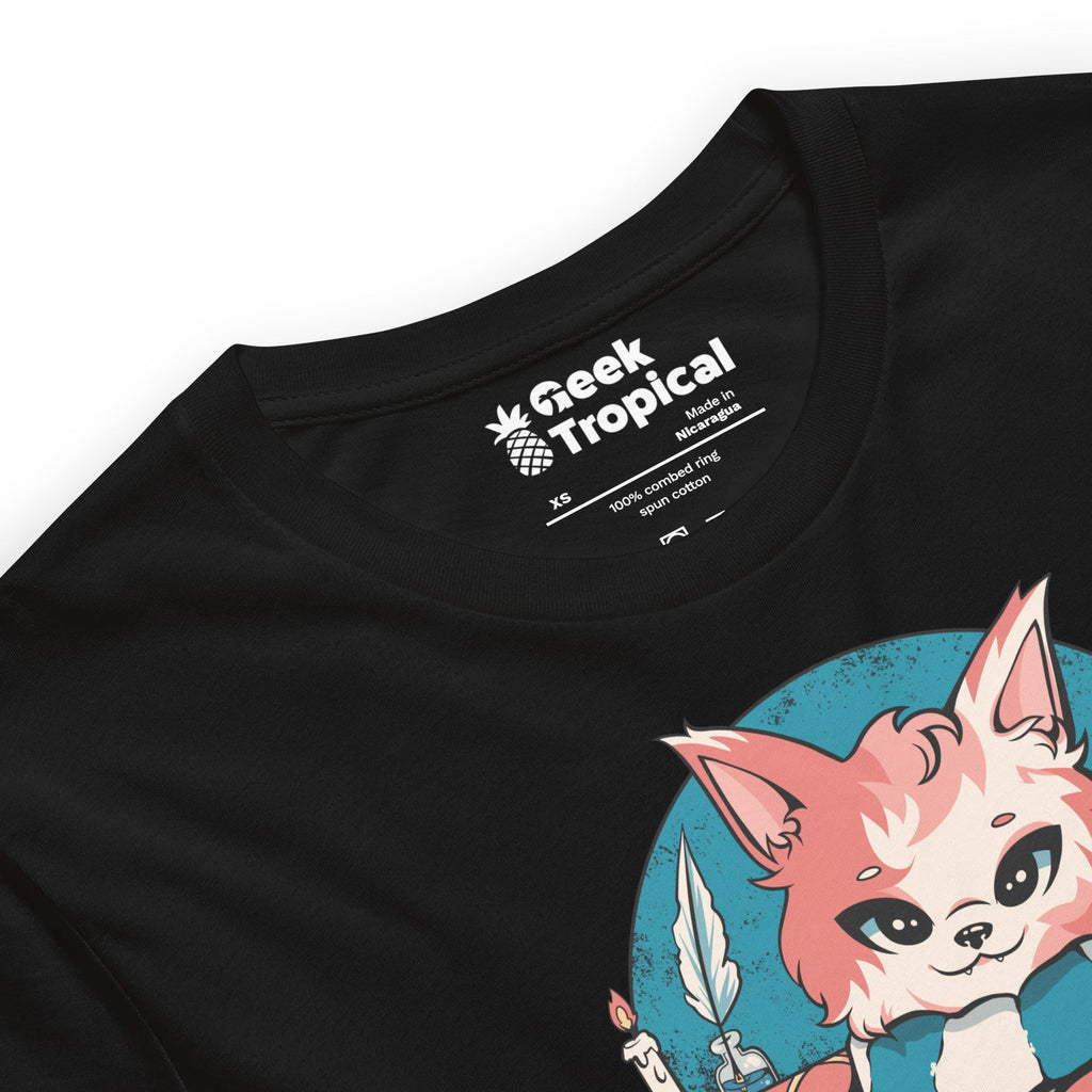 Wisdom is Power Books and Cat T-Shirt Geek Nerd Advertise to Meta Animal Patterns Book Prints