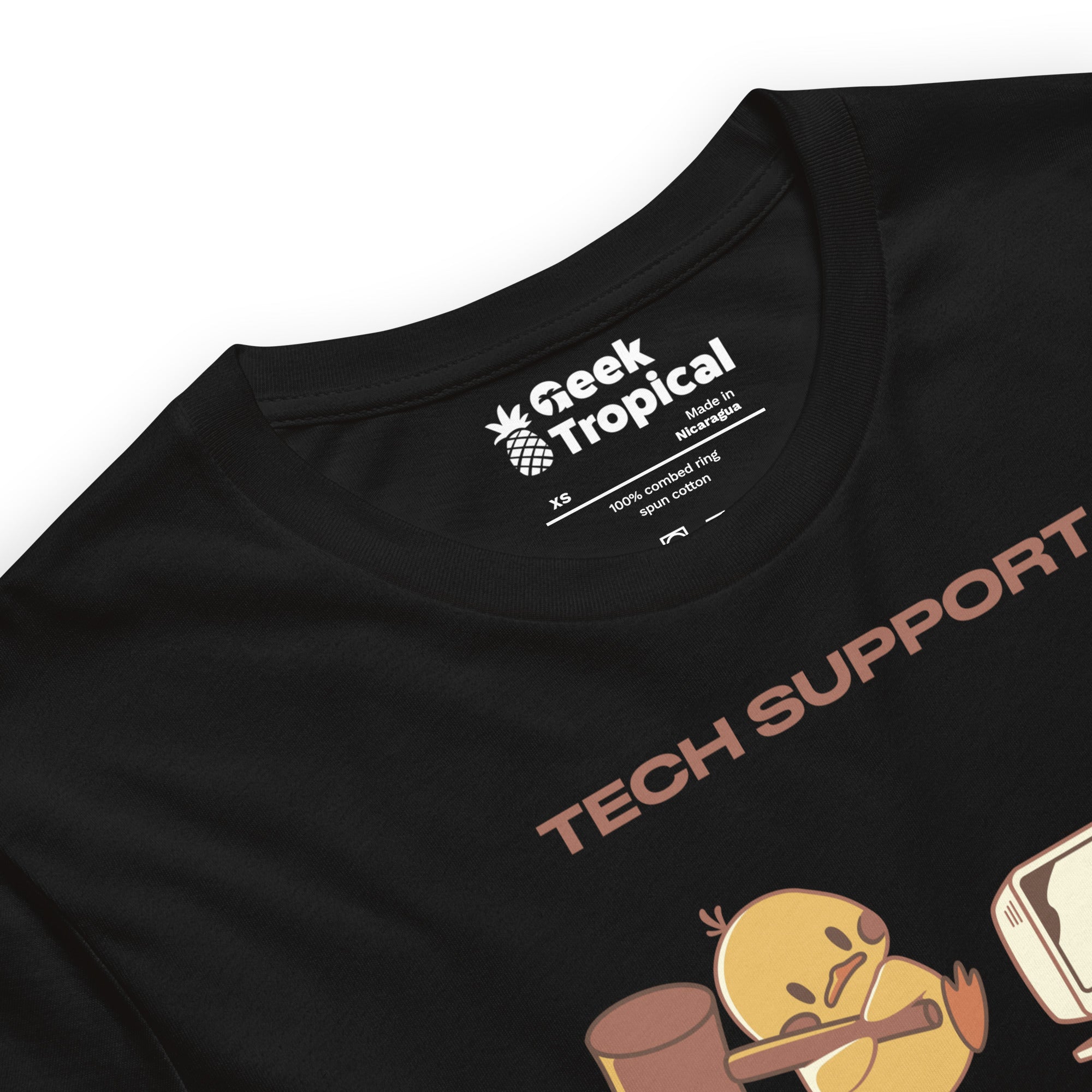 Tech Support Funny Duck Light T-Shirt Geek Nerd Advertise to Meta Animal Patterns computer print