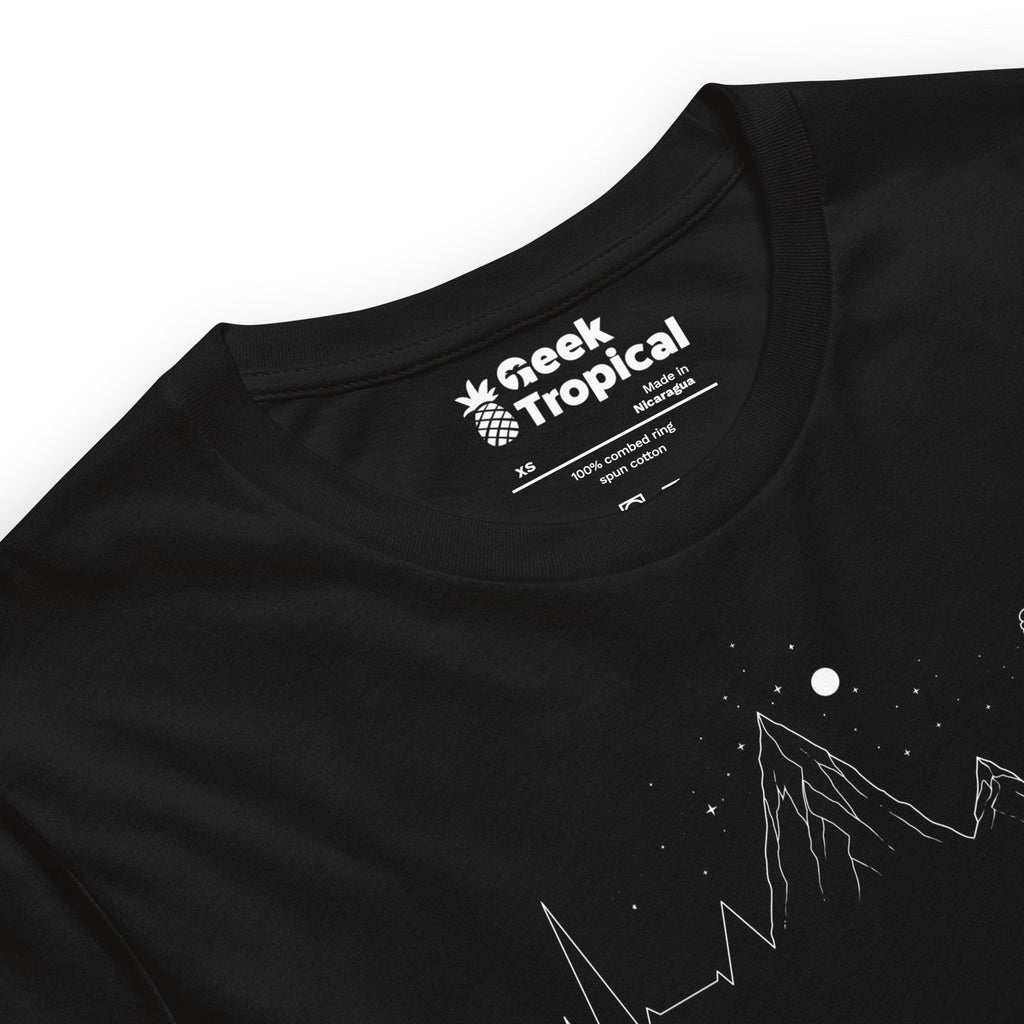Hiking Heartbeat Mountain Lifestyle T-Shirt Geek Nerd Advertise to Meta Design by Tobe Fonseca FLOW DESC WRITING