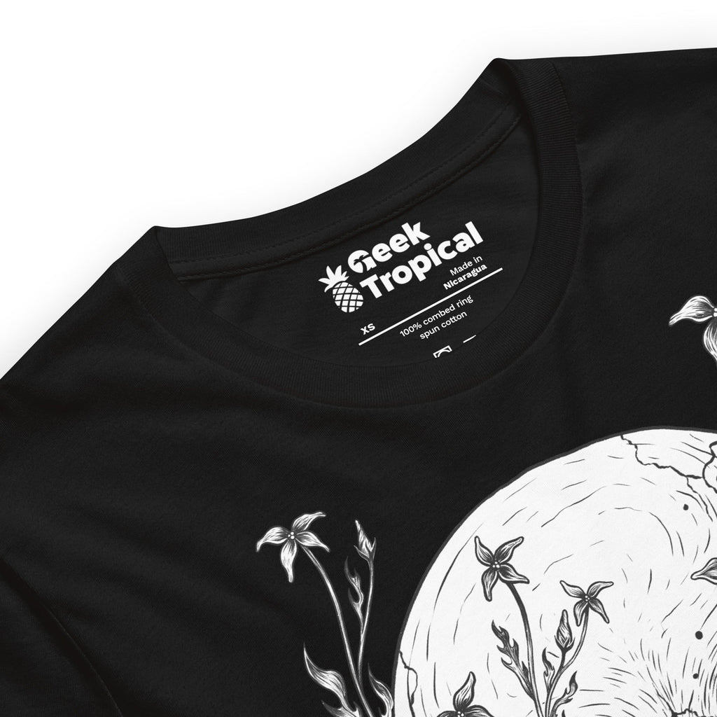 Floral Skull T-Shirt Geek Nerd Advertise to Meta Botany Print Design by Episodic Drawing