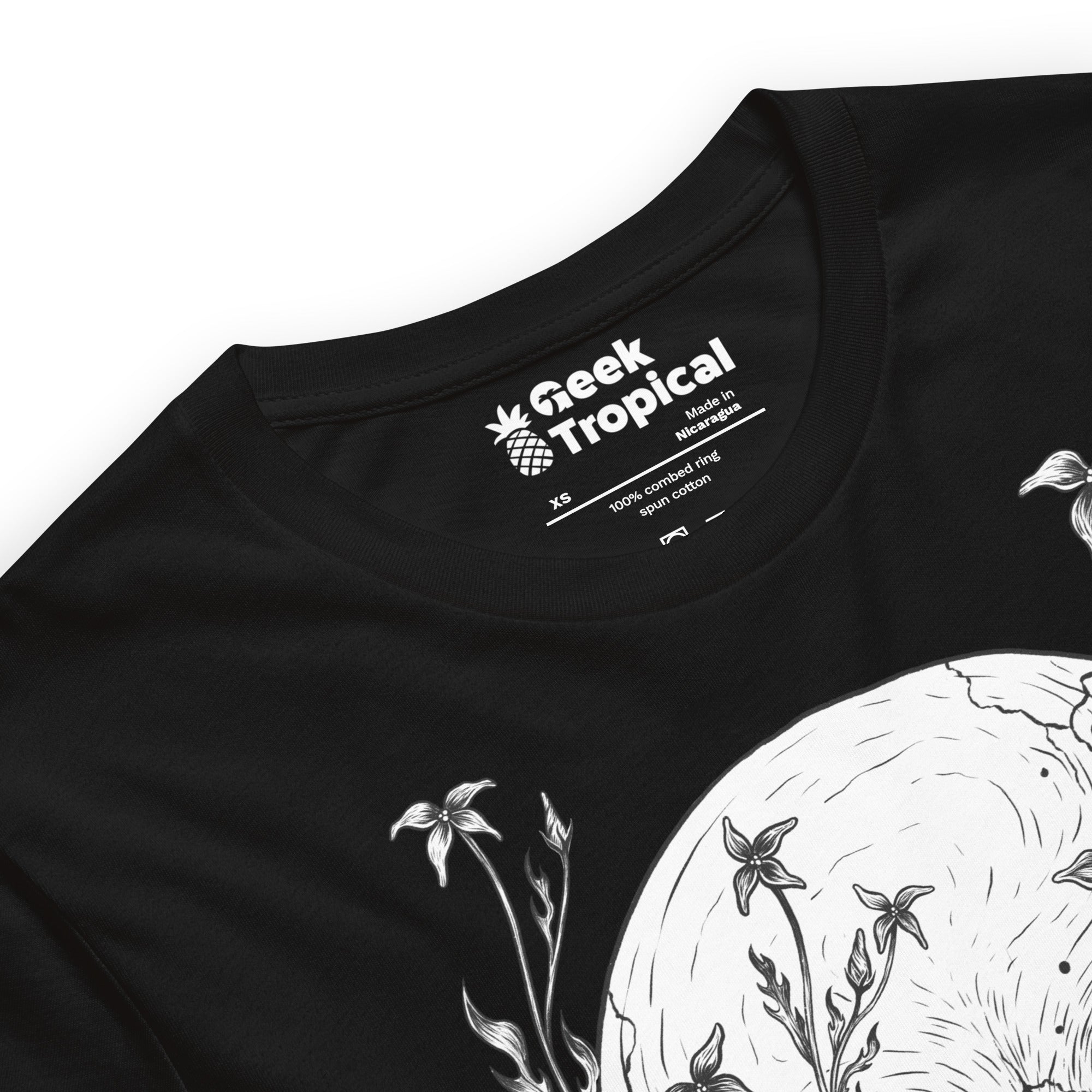 Floral Skull T-Shirt Geek Nerd Advertise to Meta Botany Print Design by Episodic Drawing