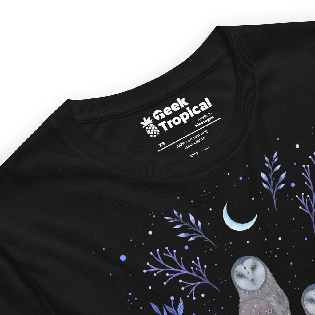 Owls In The Moonlight T-Shirt Geek Nerd Advertise to Meta Animal Patterns Design by Episodic Drawing